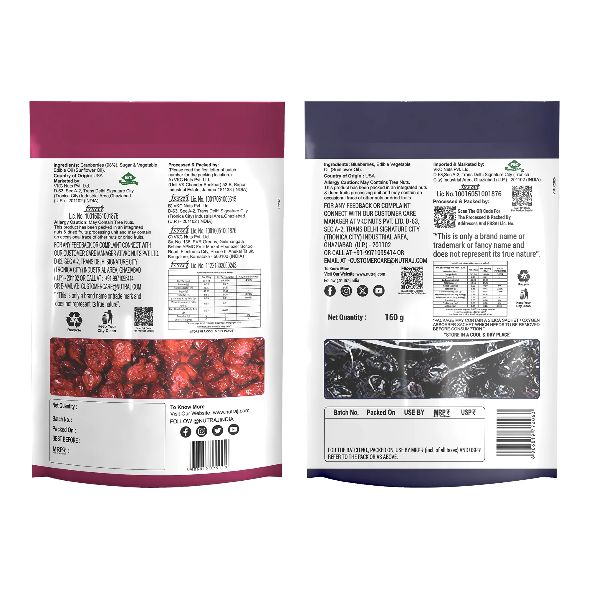 Berries Combo Pack of 2 – Nutraj Blueberry 150 g & Cranberry 180 g (Total 330 g) - Image 4