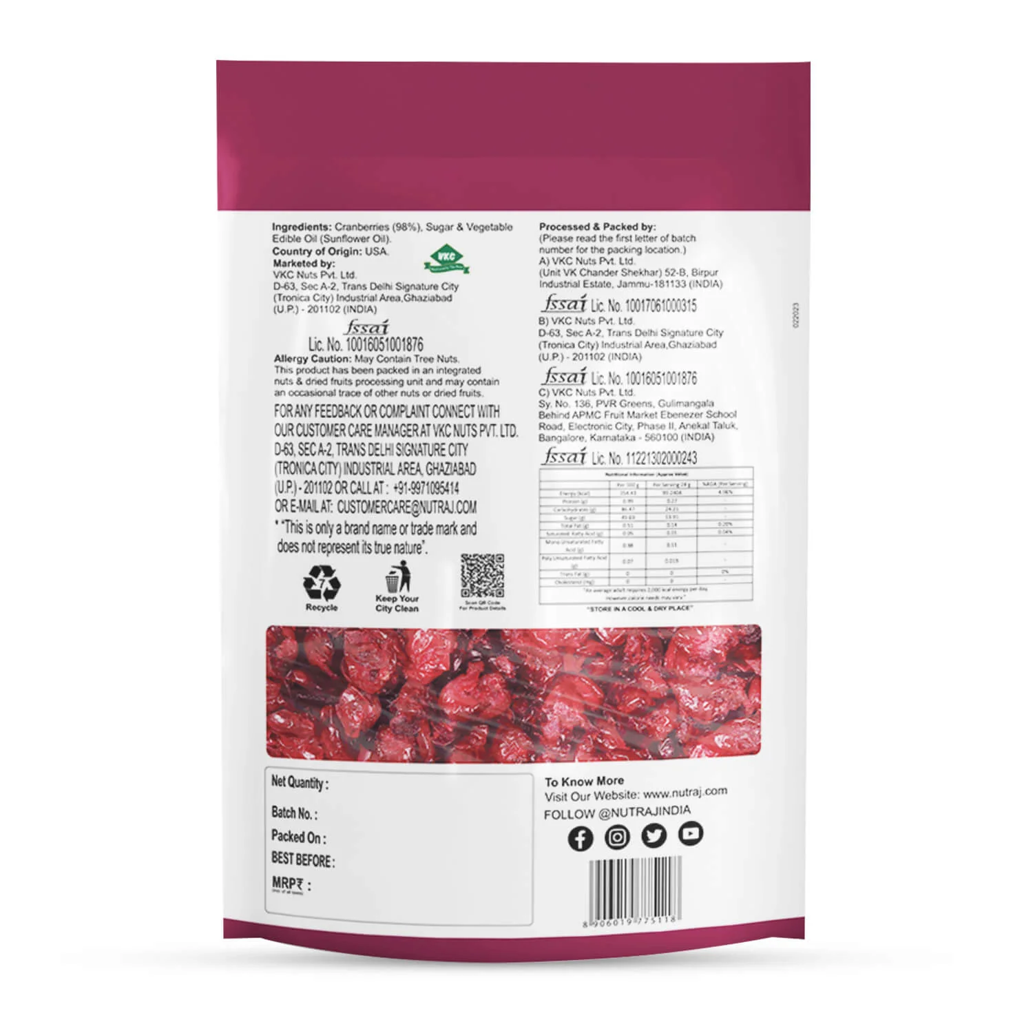Berries Combo Pack of 2 – Nutraj Blueberry 150 g & Cranberry 180 g (Total 330 g) - Image 9