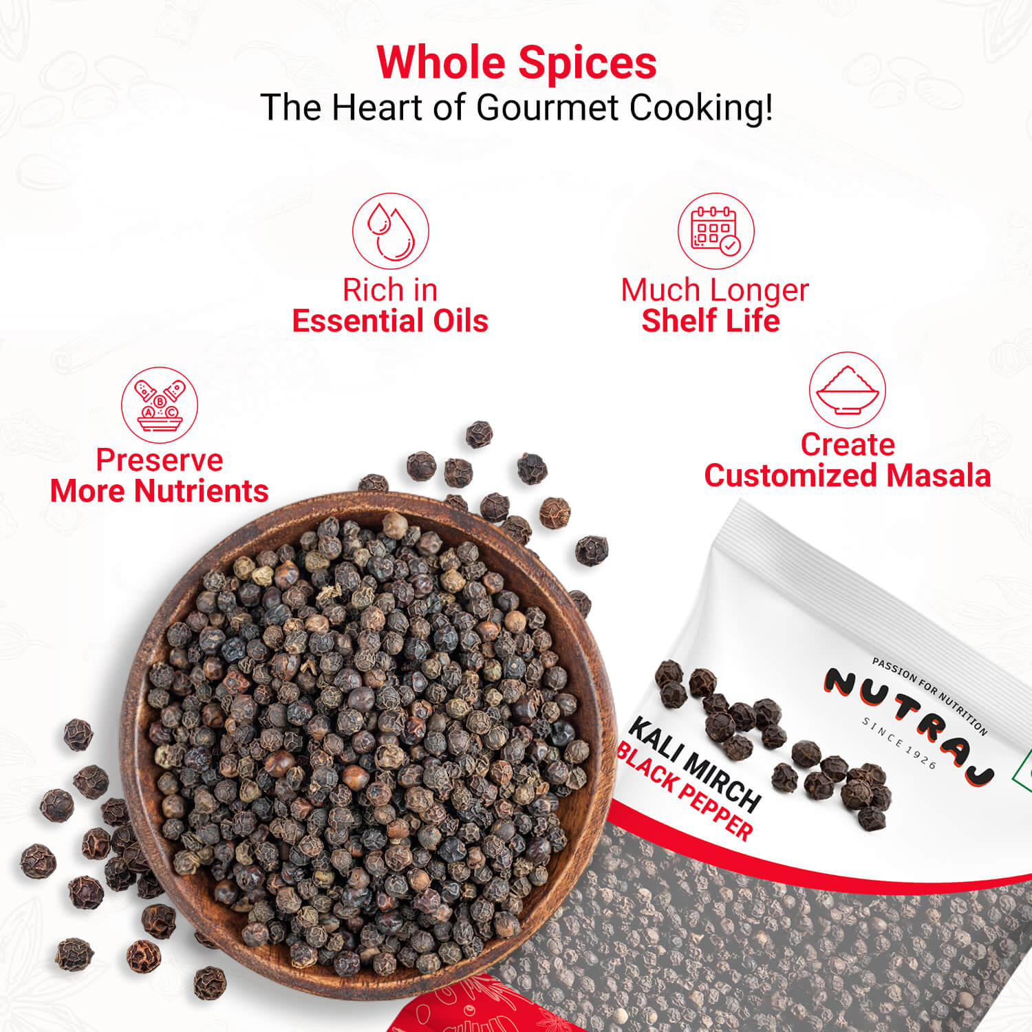 Nutraj Black Pepper (Kali Mirch) 100 gm - Image 4