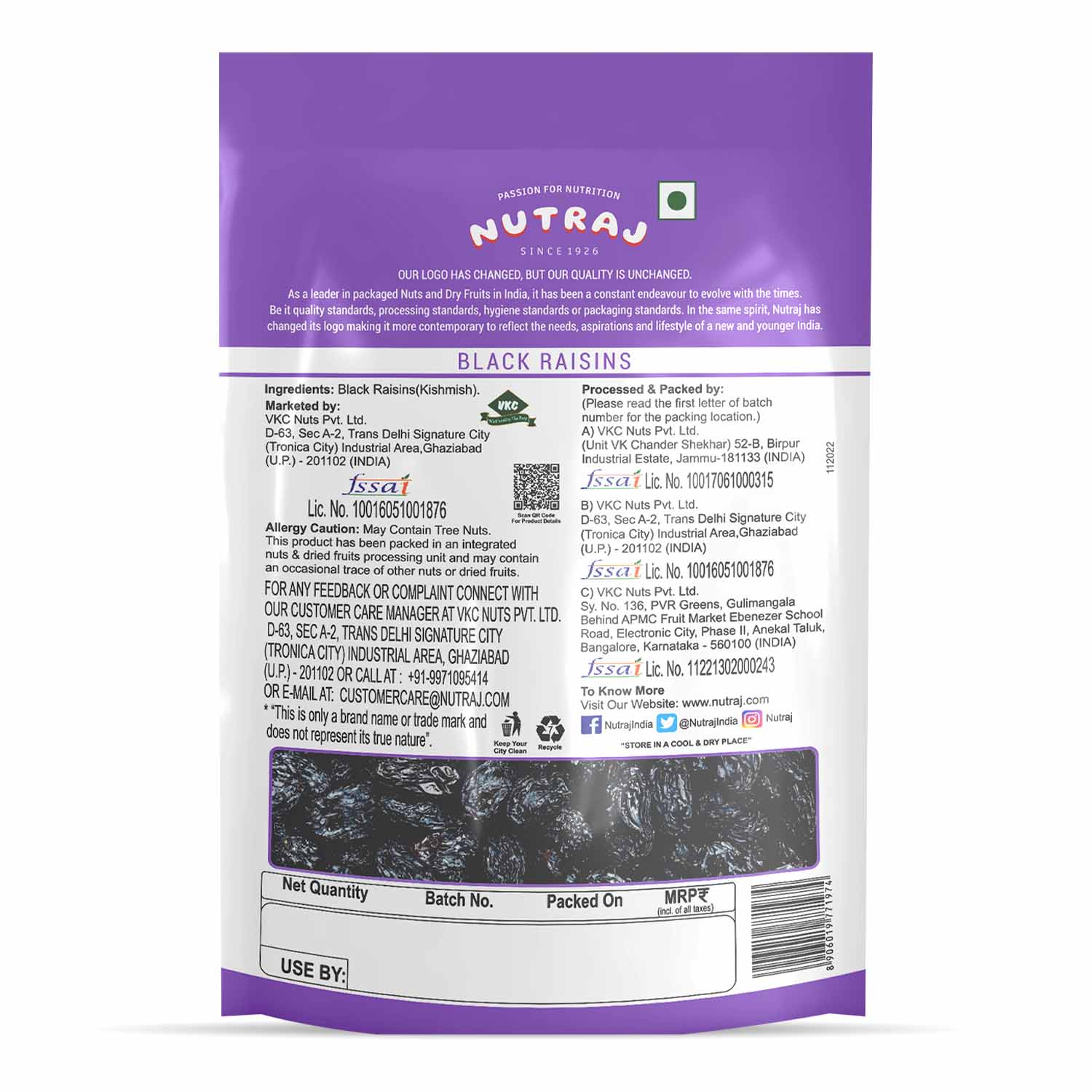 Nutraj Black Raisins 200gm (kishmish/kismis) - Image 4