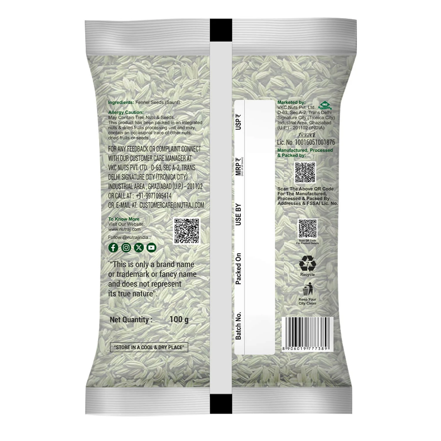 Nutraj Whole Spices 900g Combo Pack - Coriander Seeds 400g, Cumin 200g, Mustard Seeds (Barik Rai) 200g & Fennel Lucknawi 100g - Image 5