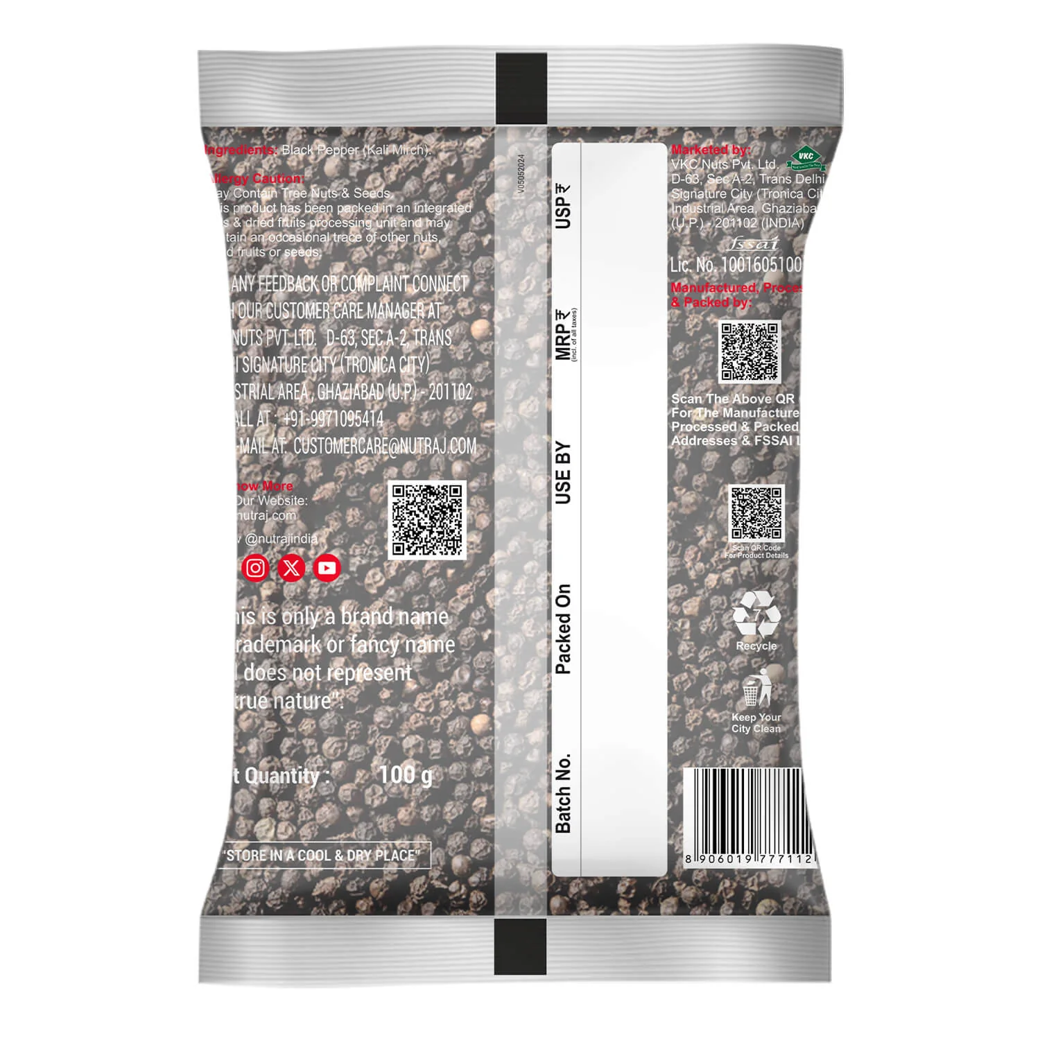 Nutraj Black Pepper (Kali Mirch) 100 gm - Image 7