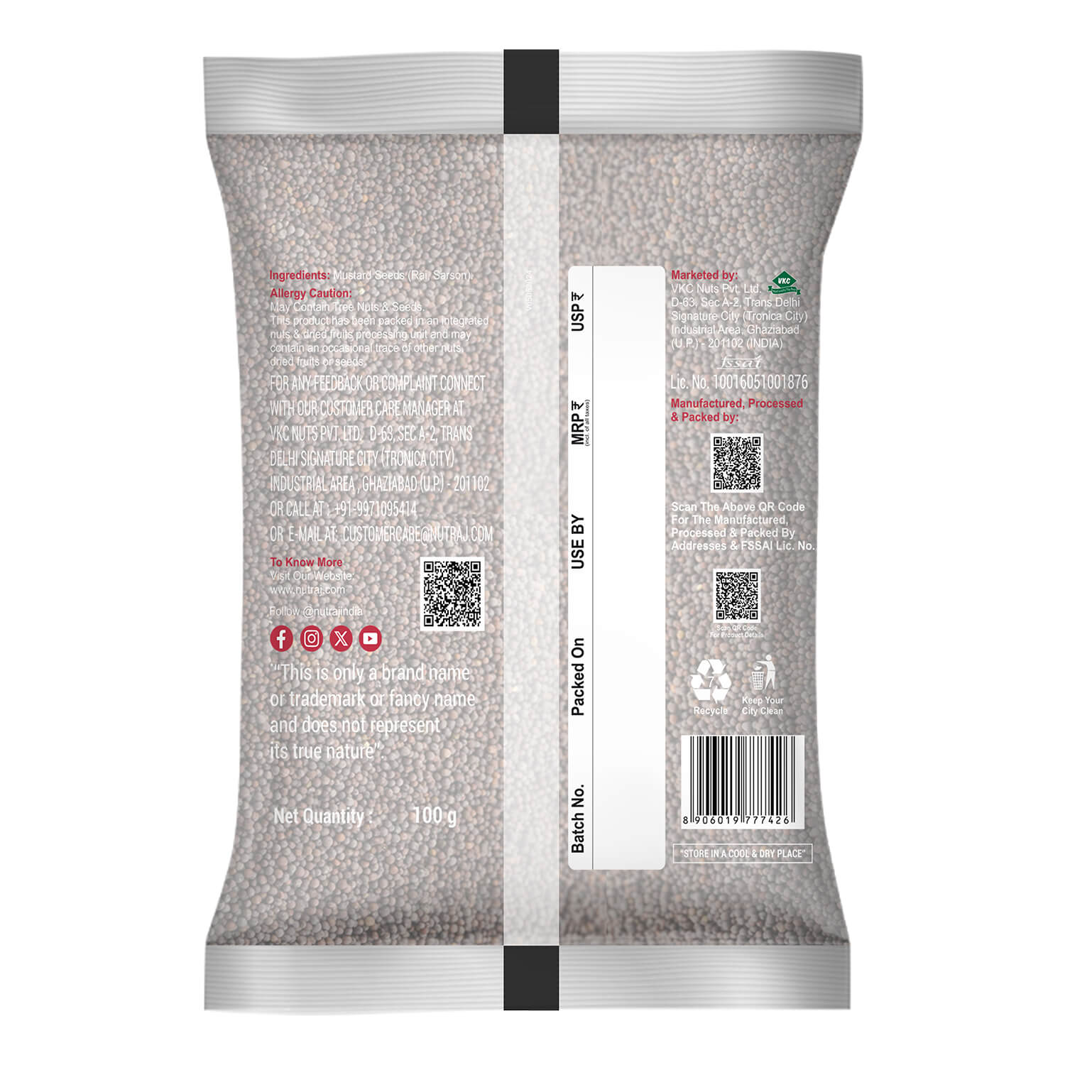 Nutraj Whole Spices 400g Combo Pack - Mustard Seeds 200g (100g x 2) + Fennel Seeds 200g - Image 5