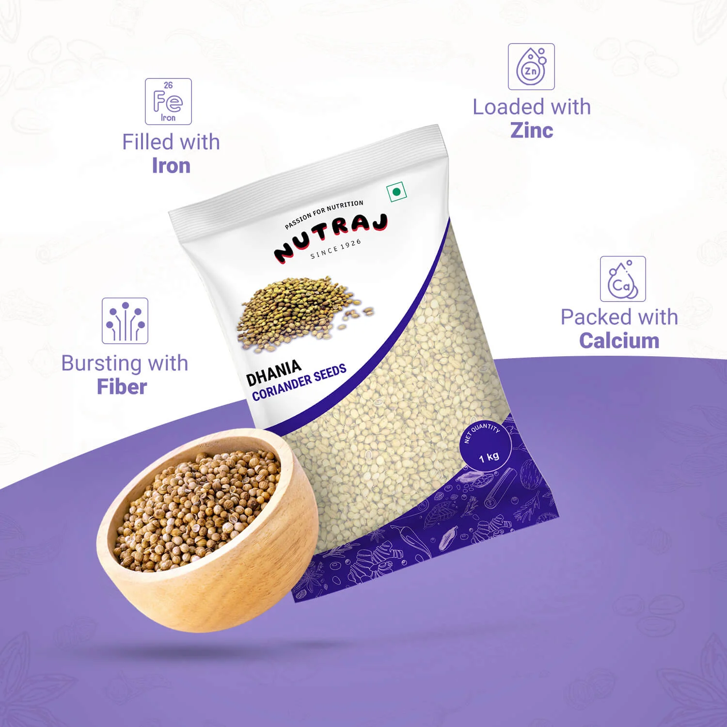 Nutraj Coriander Seeds (Dhaniya) 1kg - Image 3