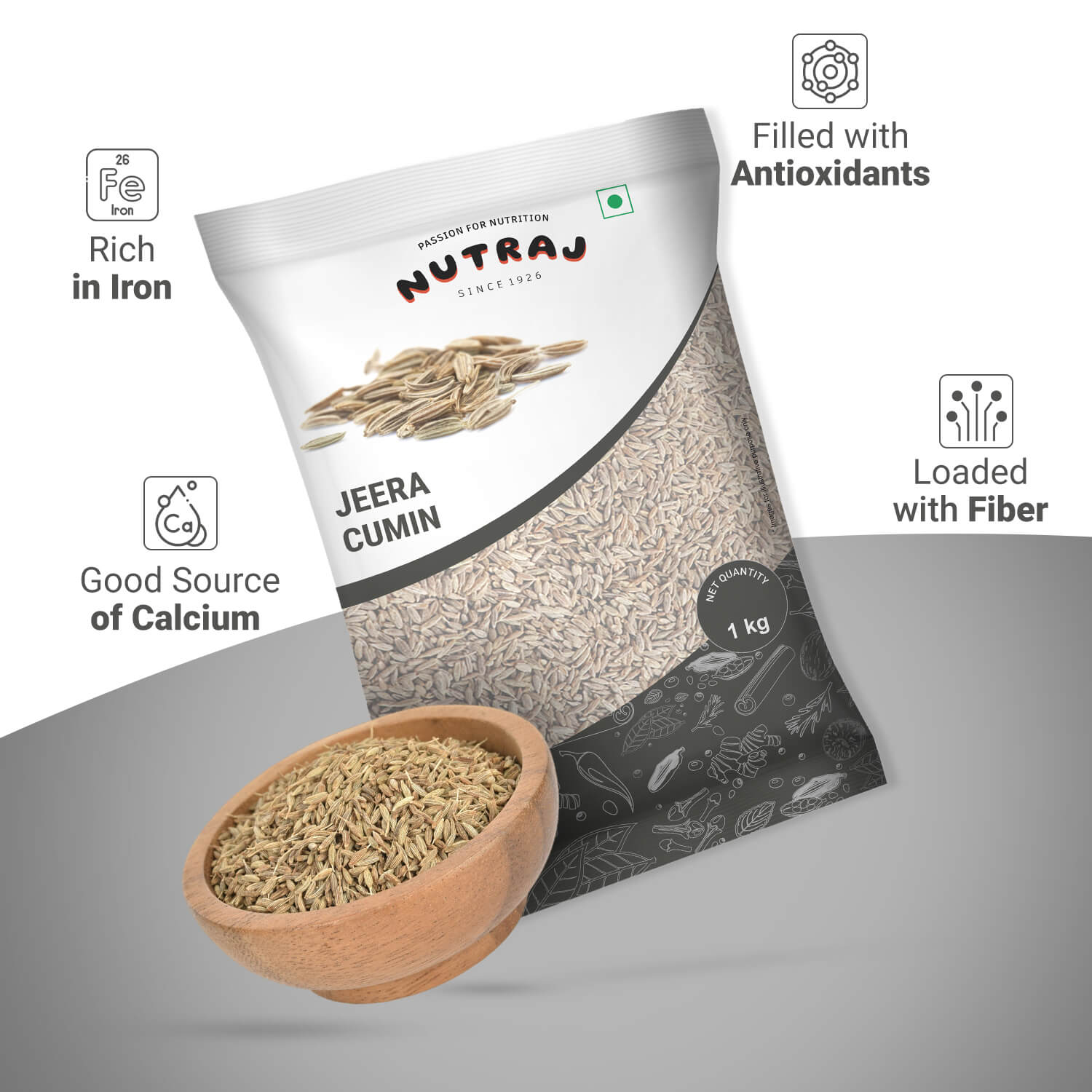 Nutraj Cumin Seeds (Jeera) 1kg - Image 3