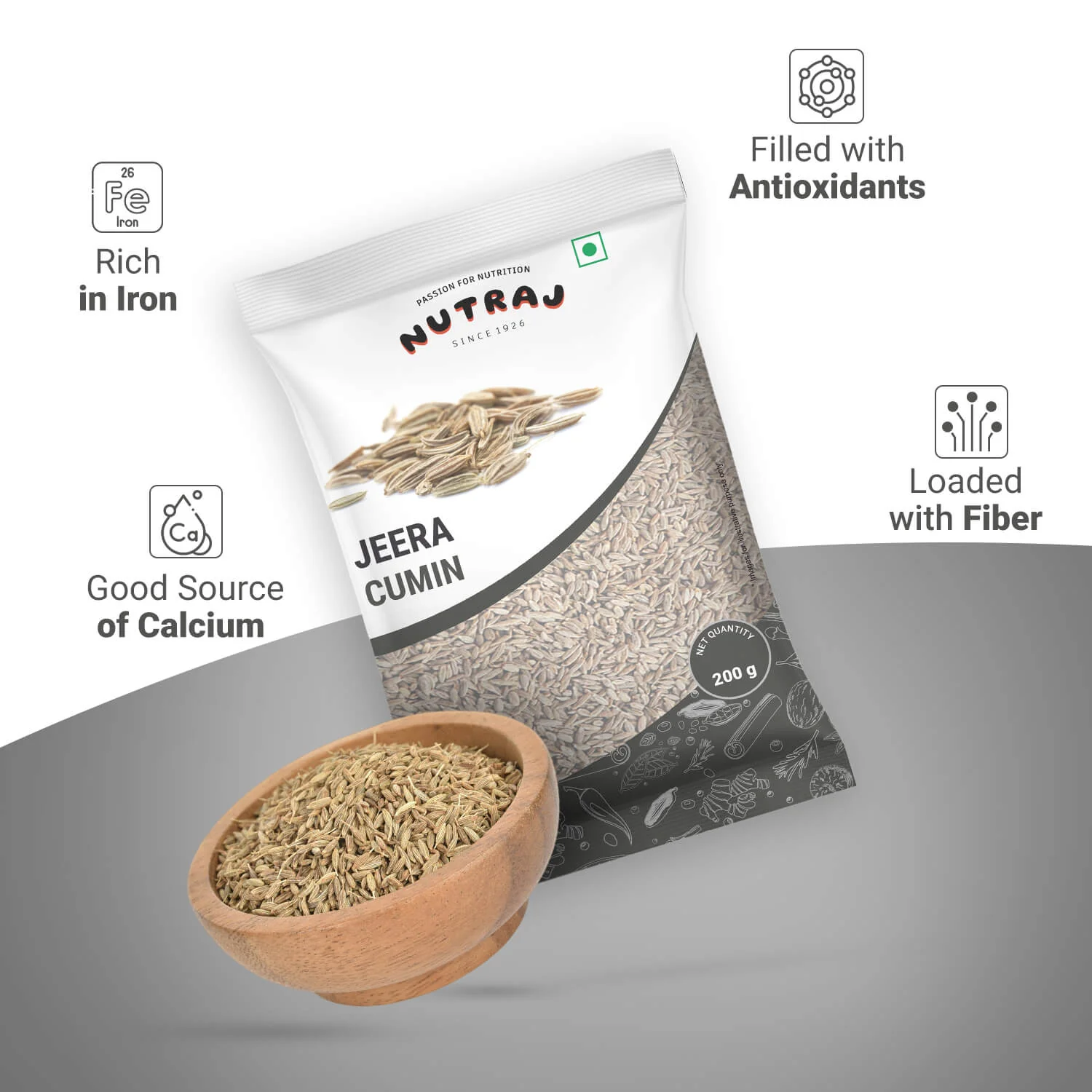 Nutraj Cumin Seeds (Jeera) 200gm - Image 3