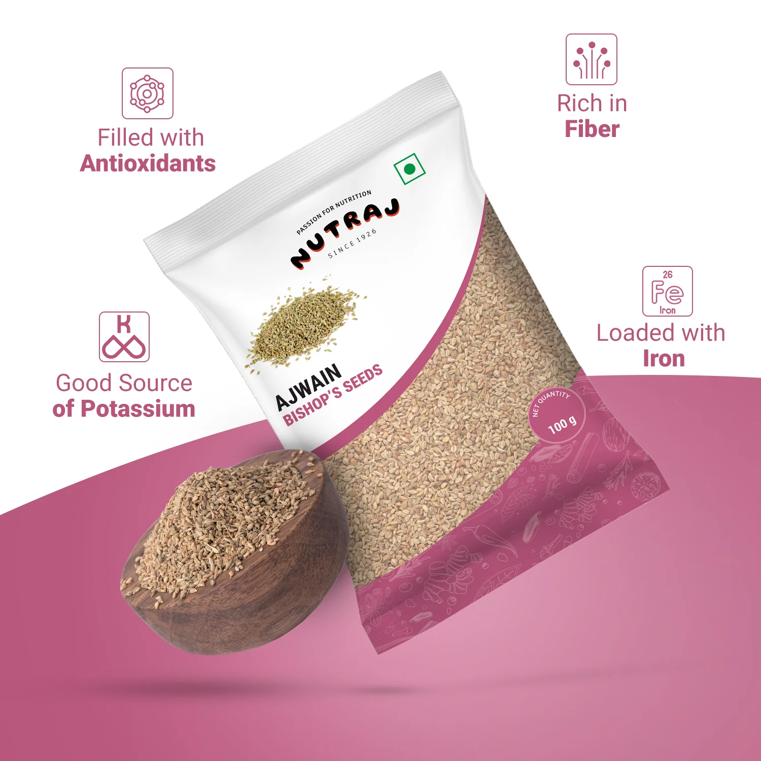 Nutraj Ajwain (Bishop's Seeds) 100g - Image 3