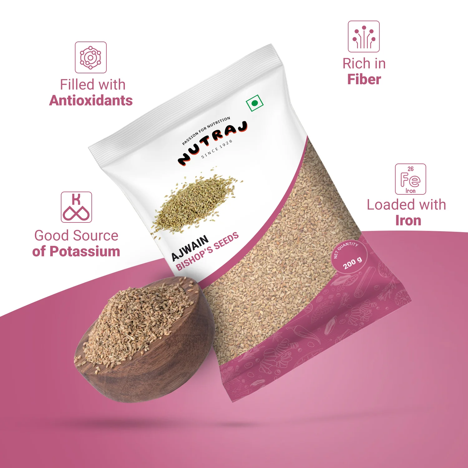 Nutraj Ajwain (Bishop's Seeds) 200g - Image 3