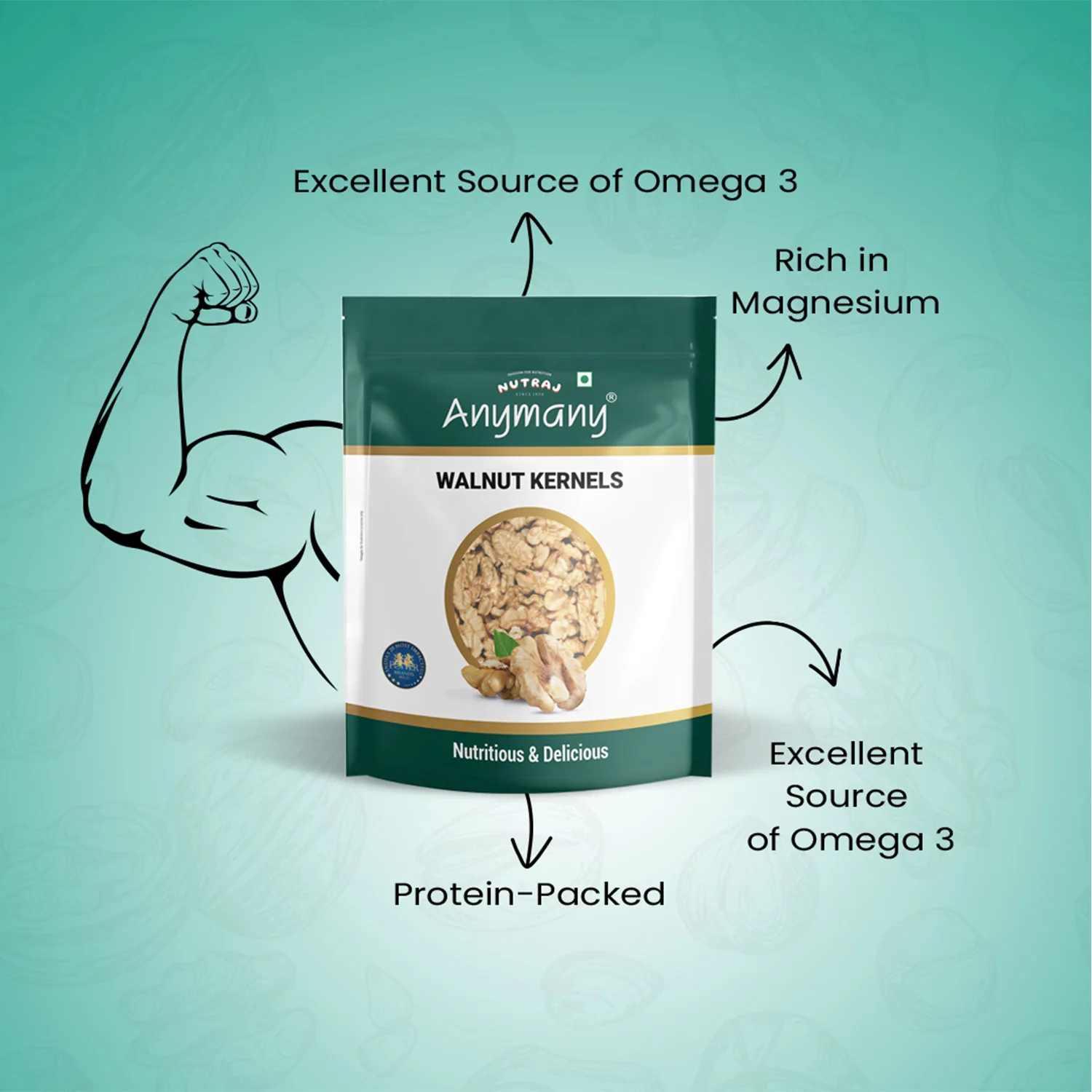 Nutraj Anymany Walnut Kernels 400gm - Image 6