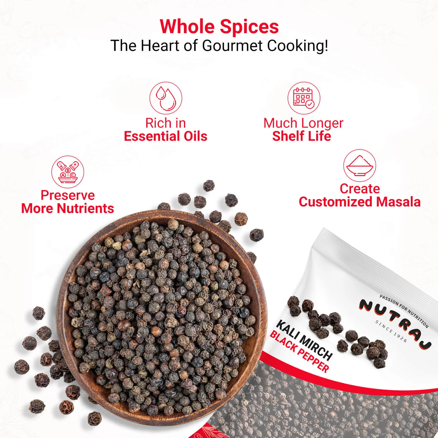 Nutraj Black Pepper (Kali Mirch) 200gm - Image 4
