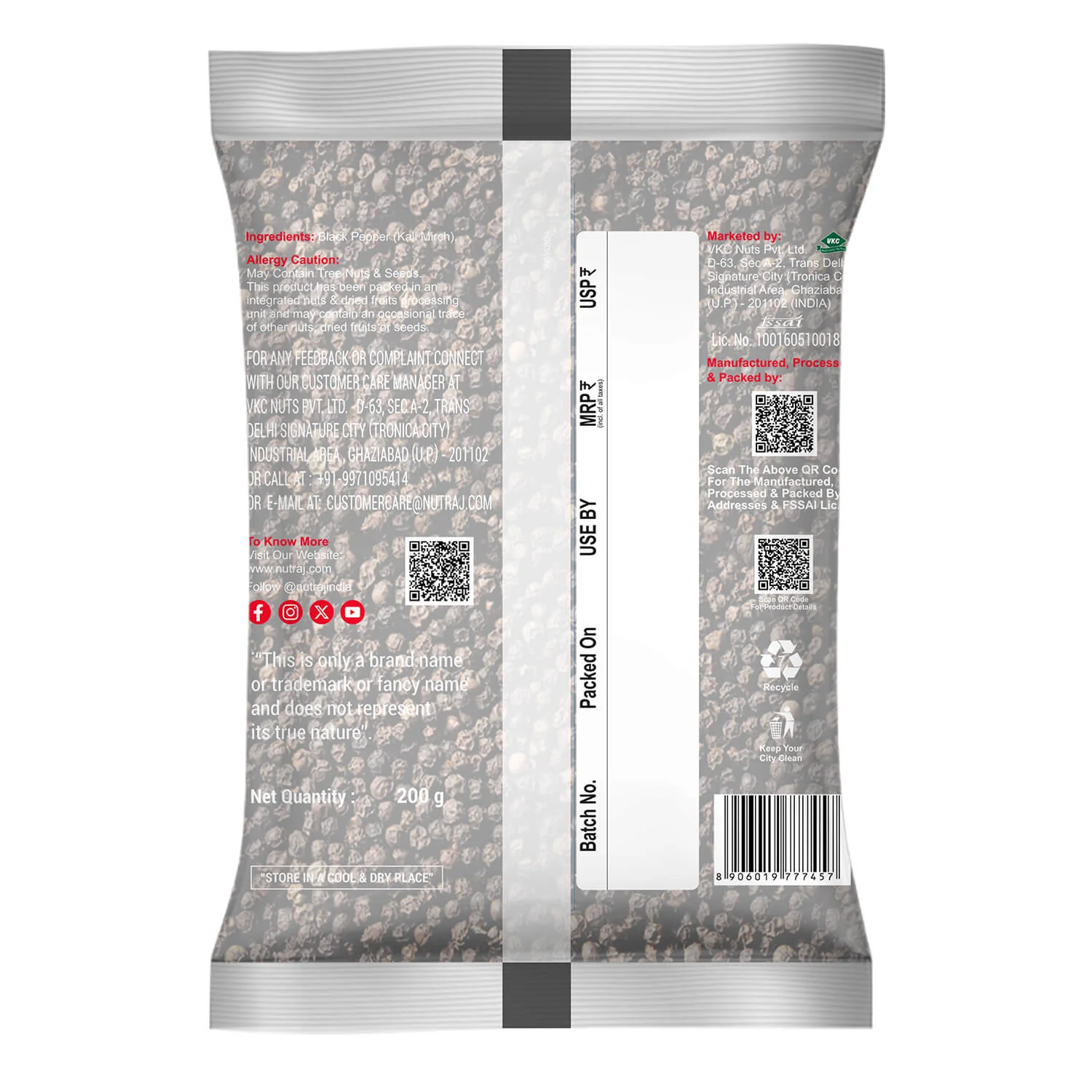 Nutraj Black Pepper (Kali Mirch) 200gm - Image 7