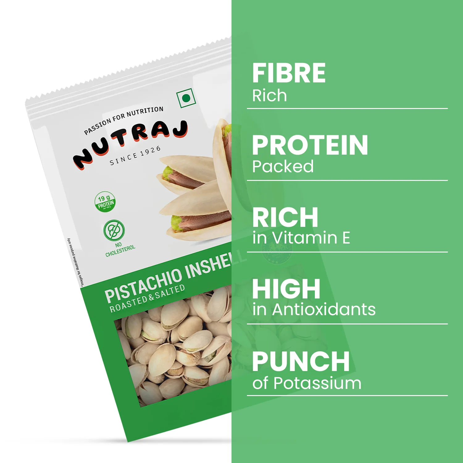 Nutraj California Roasted & Salted Pistachios Inshell (Pista) 400gm - Image 4