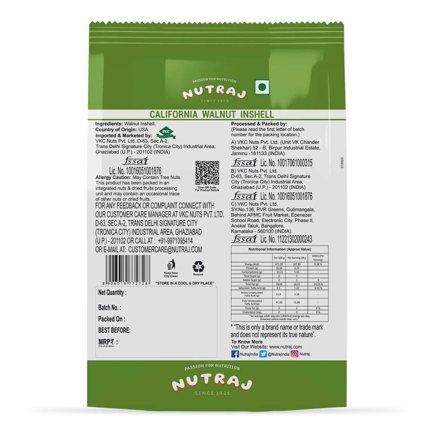 Nutraj California Walnut Inshell 500gm | Whole Nut - Image 3