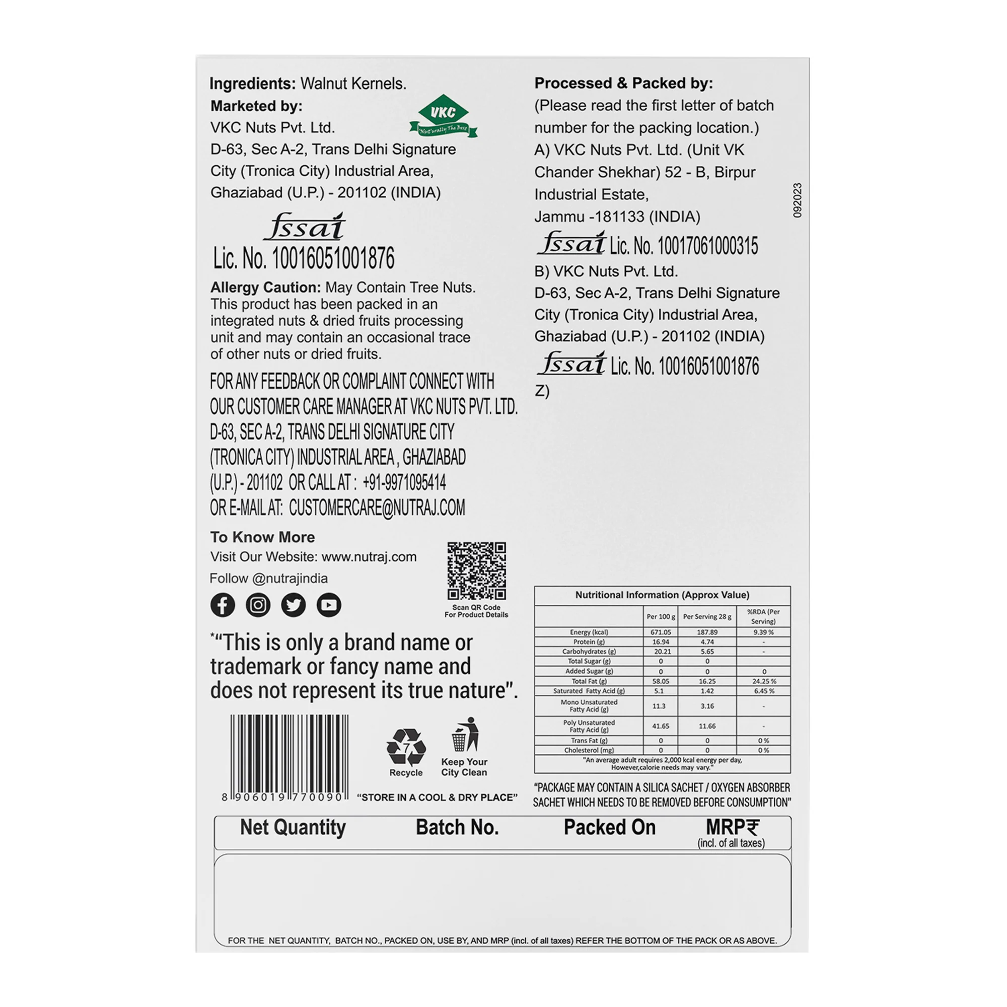 Nutraj California Walnut Kernels 200gm - Image 3