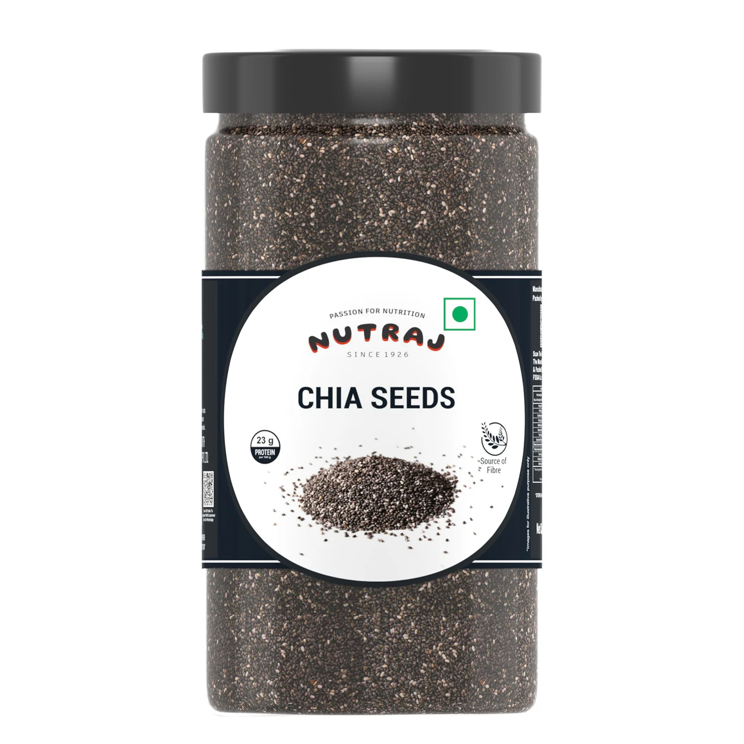 Nutraj Chia Seeds 500g Jar - Image 3