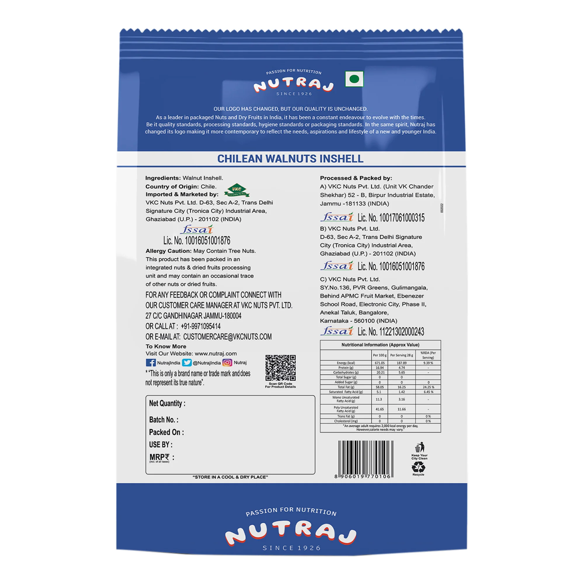 Nutraj Chilean Walnut Inshell 500gm - Image 3