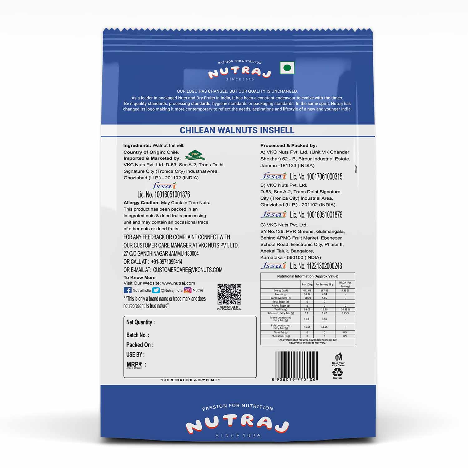 Nutraj Chilean Walnut Inshell 500g with Nut Cracker - Image 4