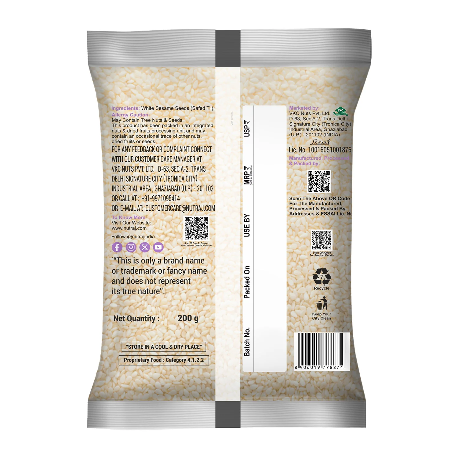 Nutraj Classic White Sesame Seeds (Safed Til) 200g - Image 7