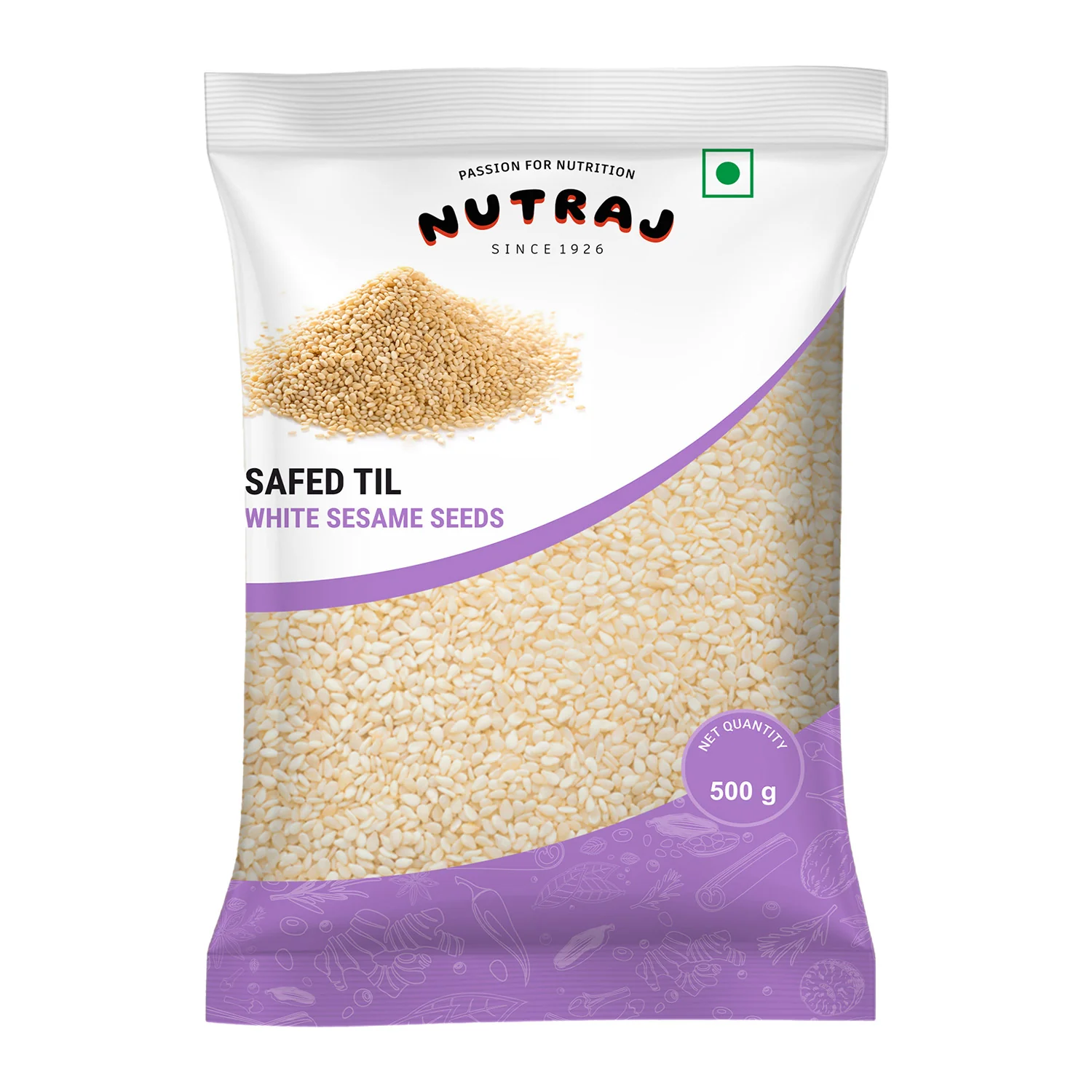 Nutraj Classic White Sesame Seeds (Safed Til) 500g - Image 2