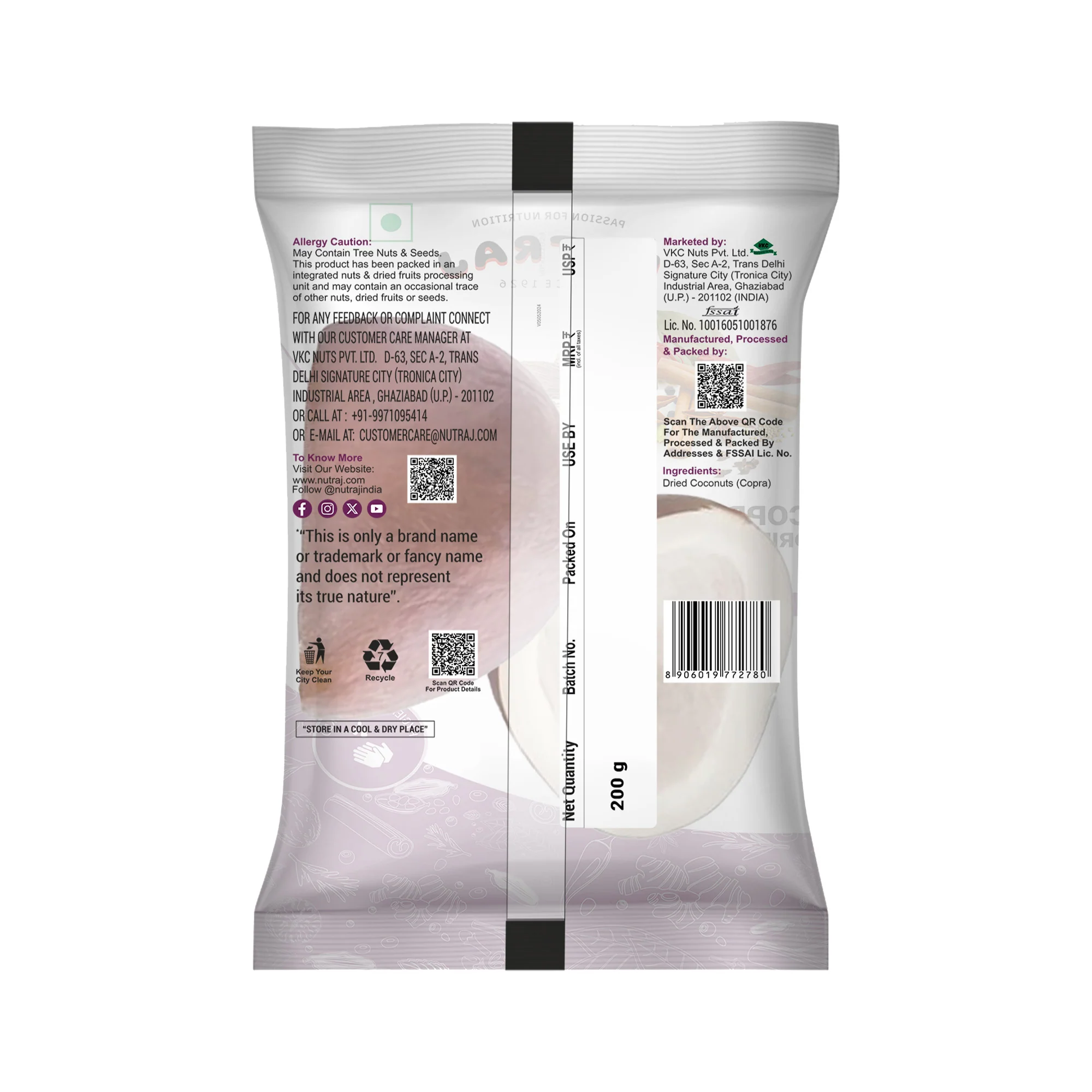 Nutraj Copra Dried Coconut Whole 200g - Image 3