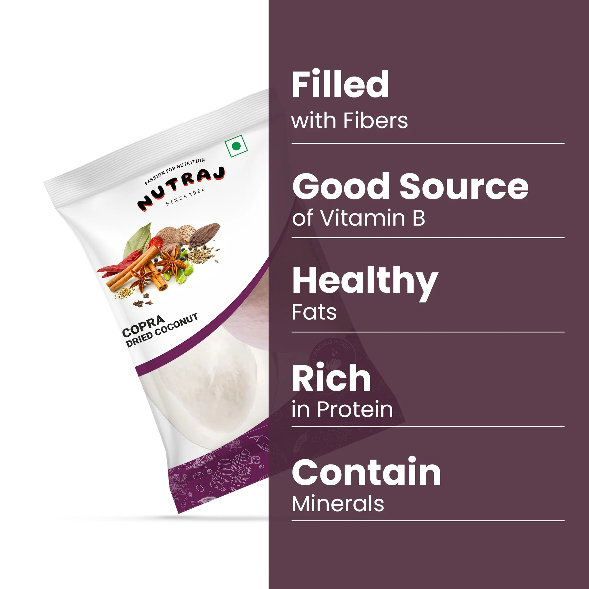 Nutraj Copra Dried Coconut Whole 200g - Image 4