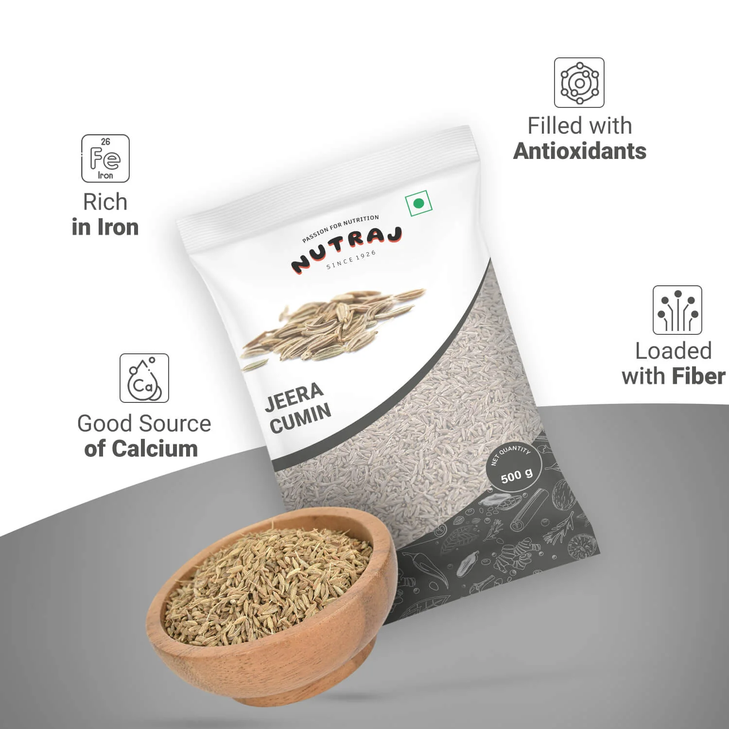Nutraj Cumin Seeds (Jeera) 500gm - Image 3