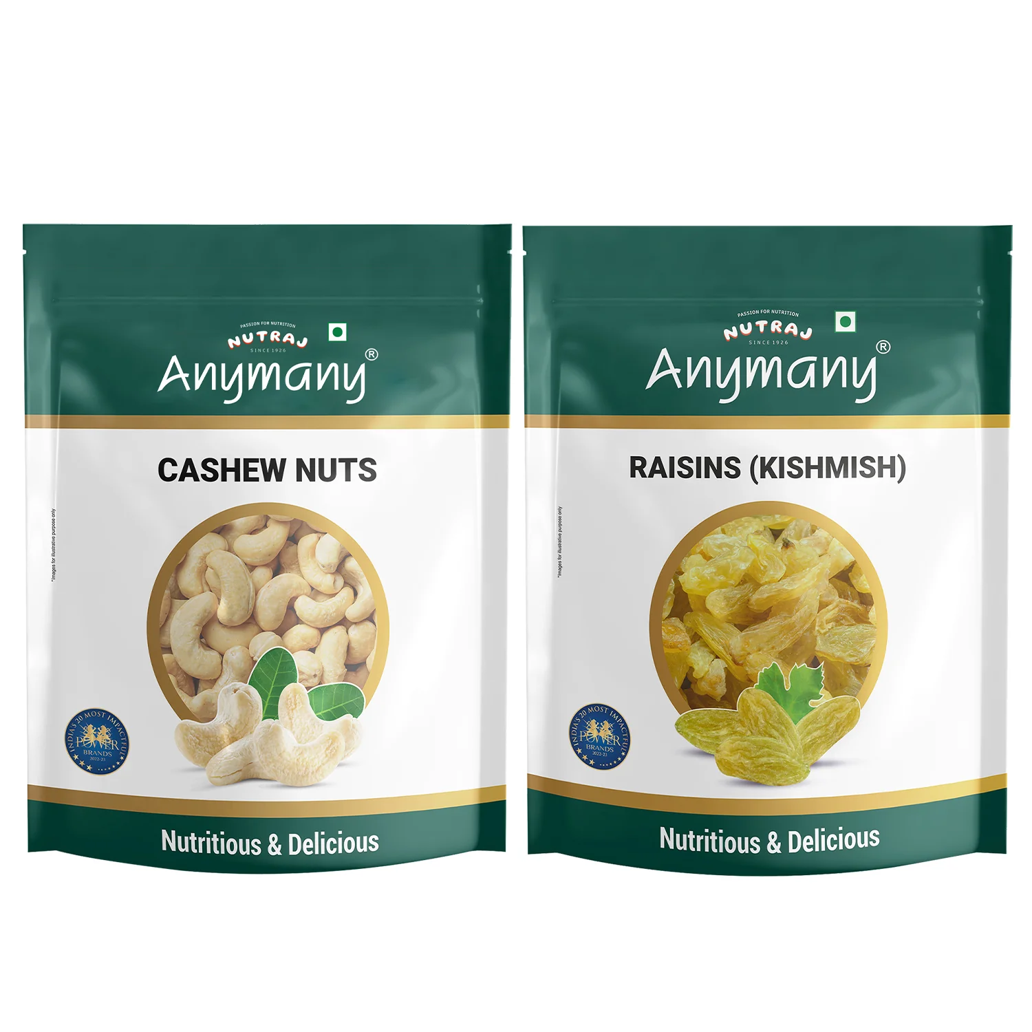 Nutraj Dry Fruits Combo 1 Kg - Cashews and Raisins 500g each