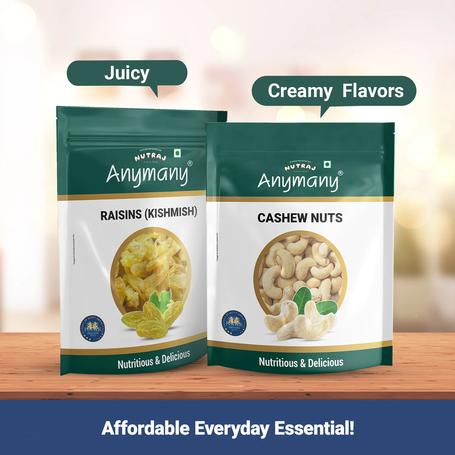 Nutraj Dry Fruits Combo 1 Kg - Cashews and Raisins 500g each - Image 2