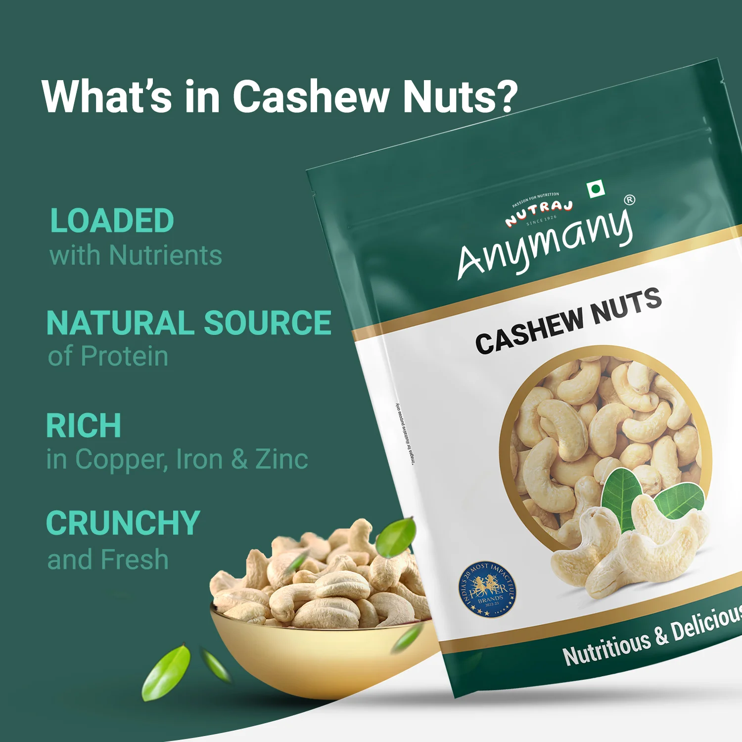Nutraj Dry Fruits Combo 1 Kg - Cashews and Raisins 500g each - Image 3