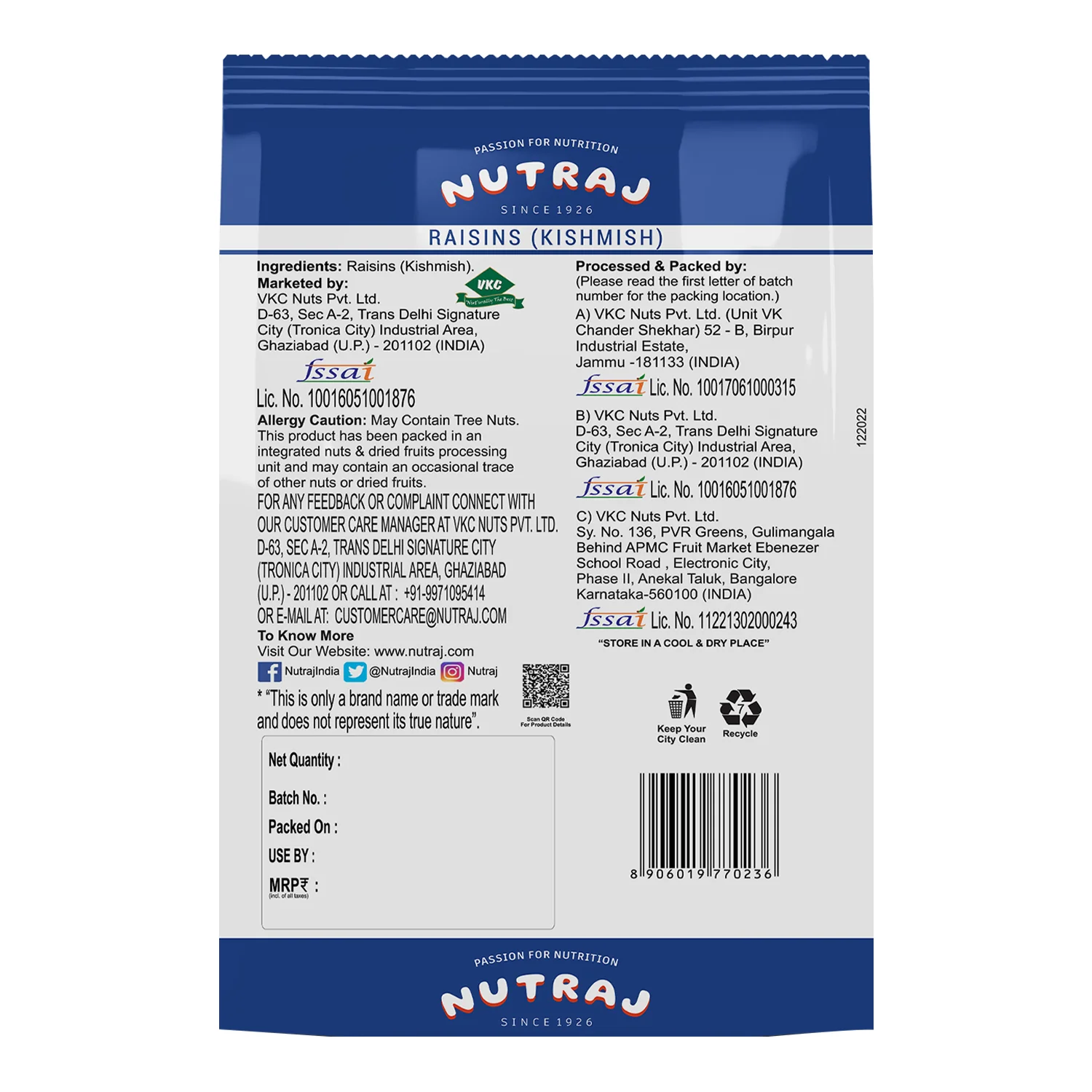 Nutraj Dry Fruits Combo 1 Kg - Cashews and Round Raisins 500g each - Image 6