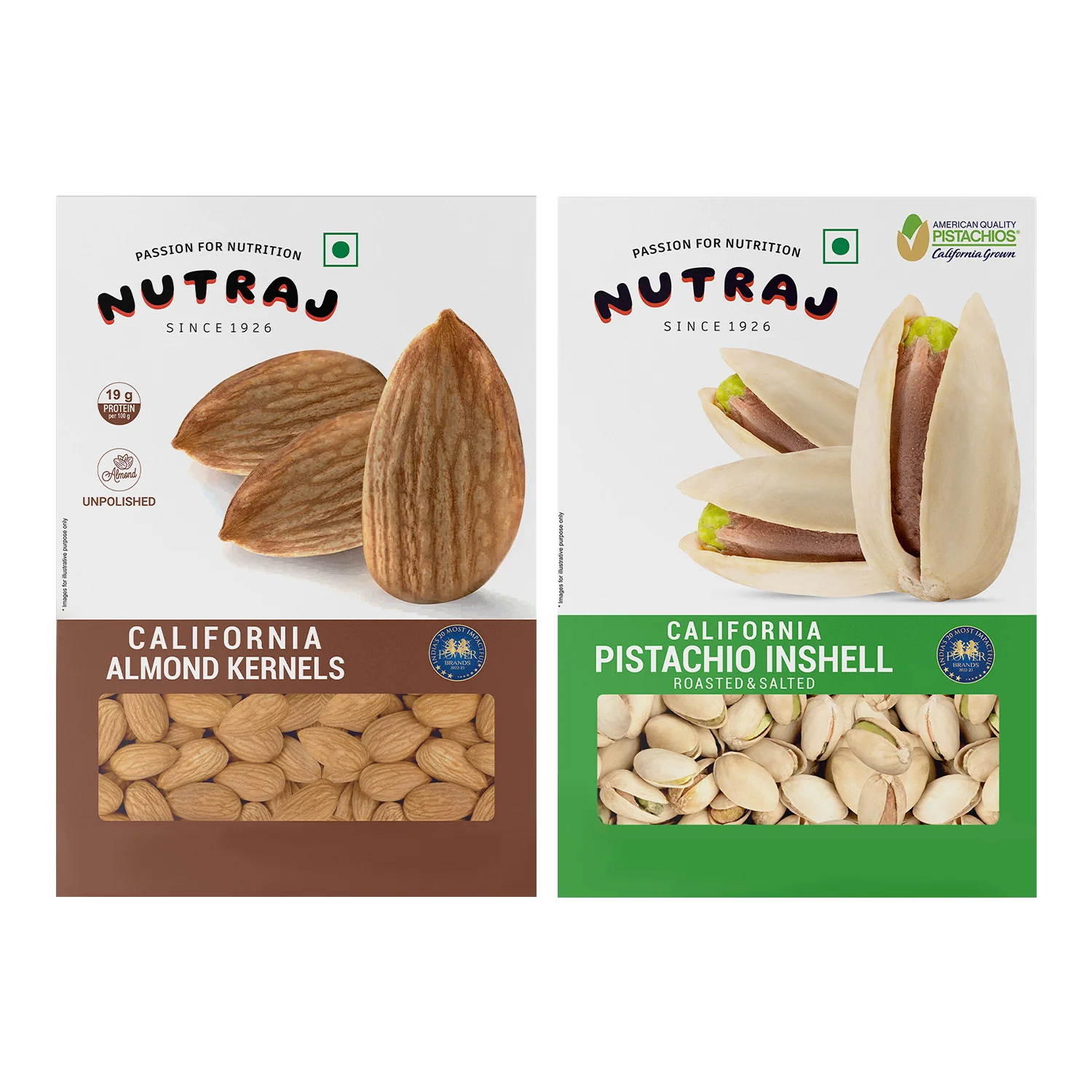 Nutraj Dry Fruits Combo 400g - California Almonds, Pista 200g Each