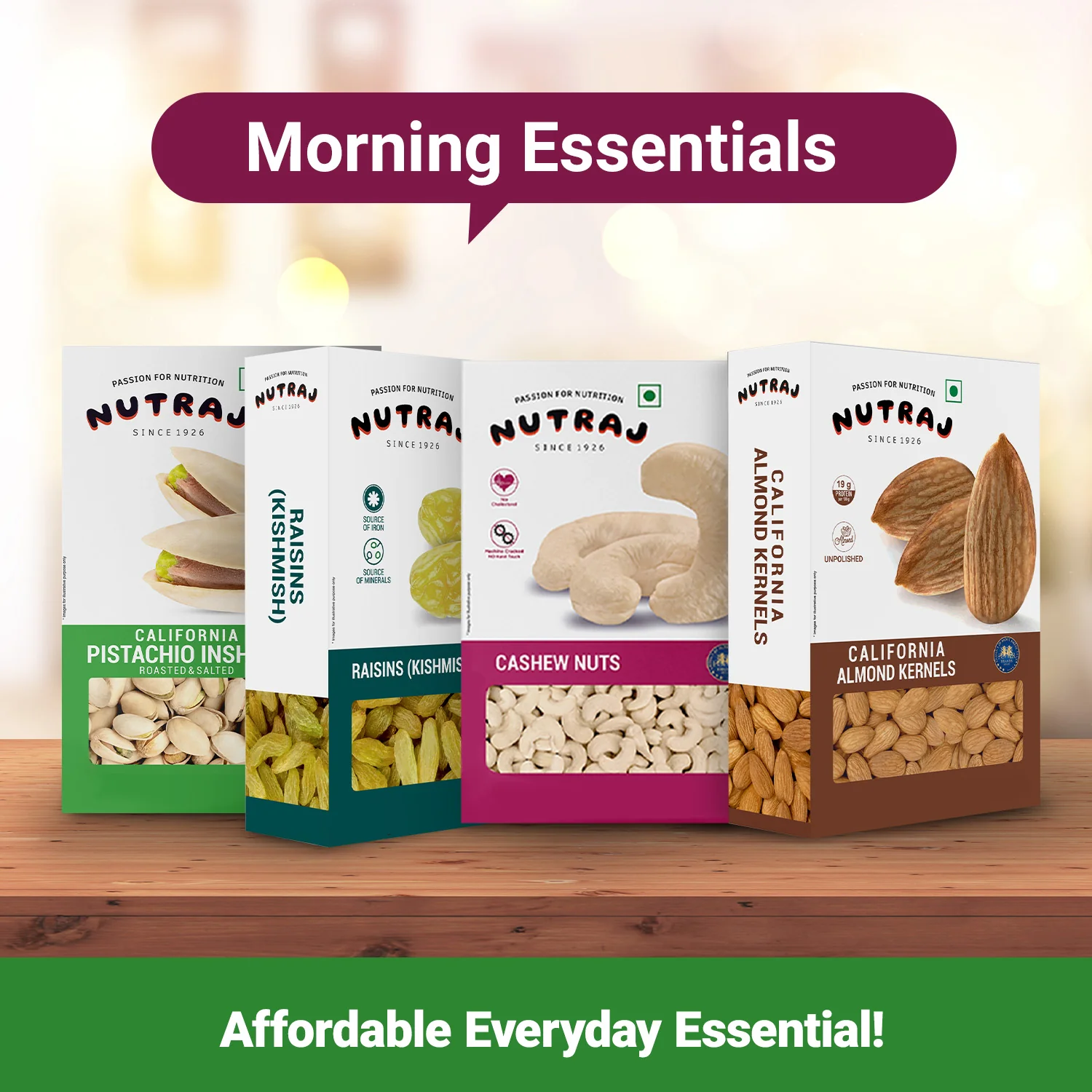 Nutraj Dry Fruits Combo 800g β Almonds, Cashews, Raisins & Roasted Pista (200g Each) - Image 2