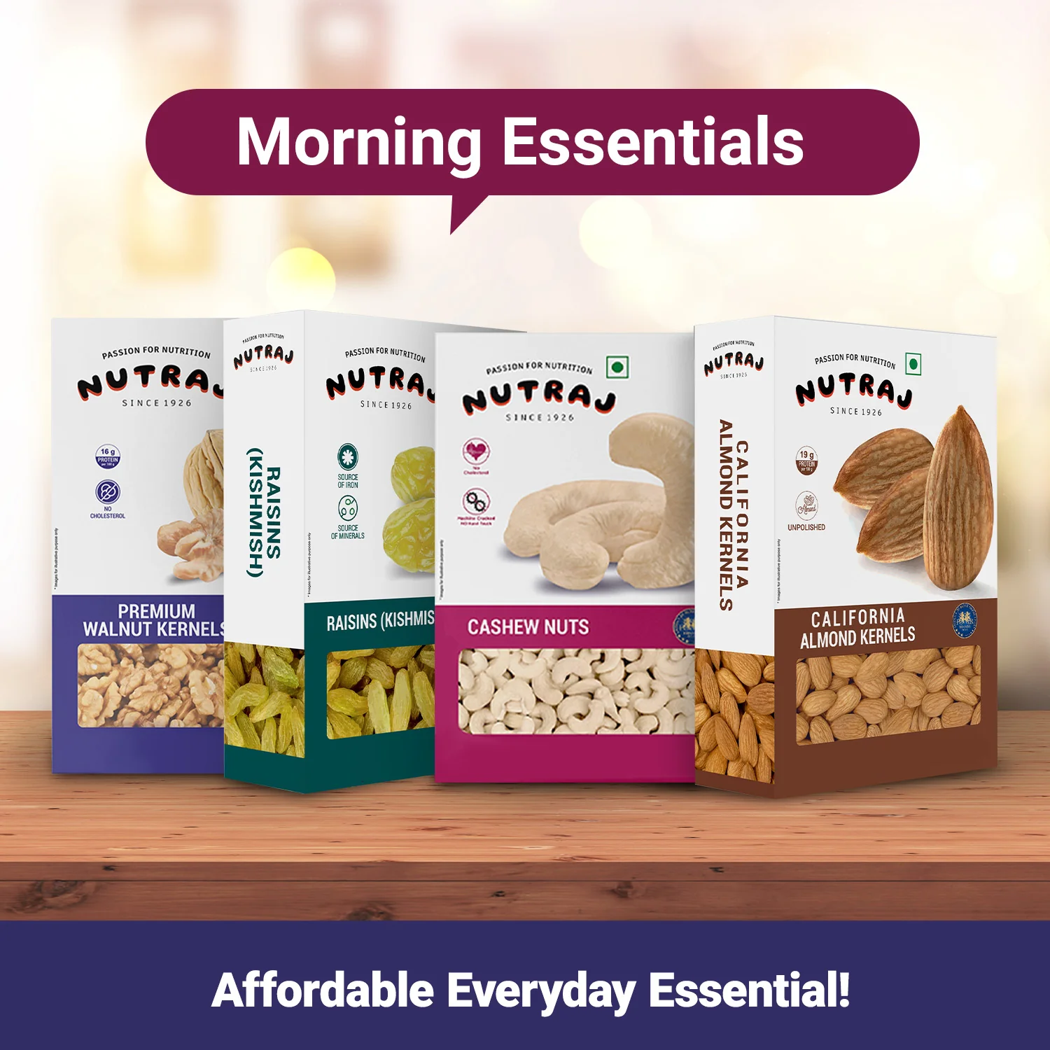 Nutraj Dry Fruits Combo 800g β Almonds, Cashews, Raisins & Walnut Kernels (200g Each) - Image 2