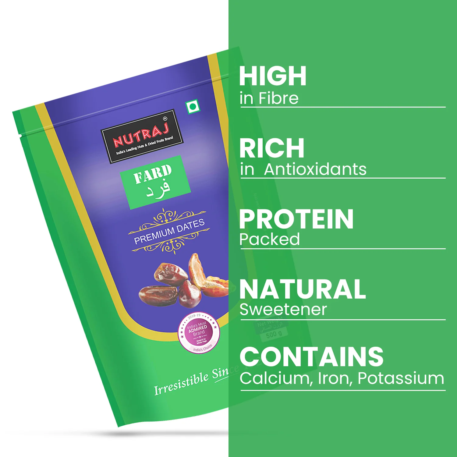 Nutraj 100% Premium Fard Dates 500gm (Khajur/Khajoor) - Image 3