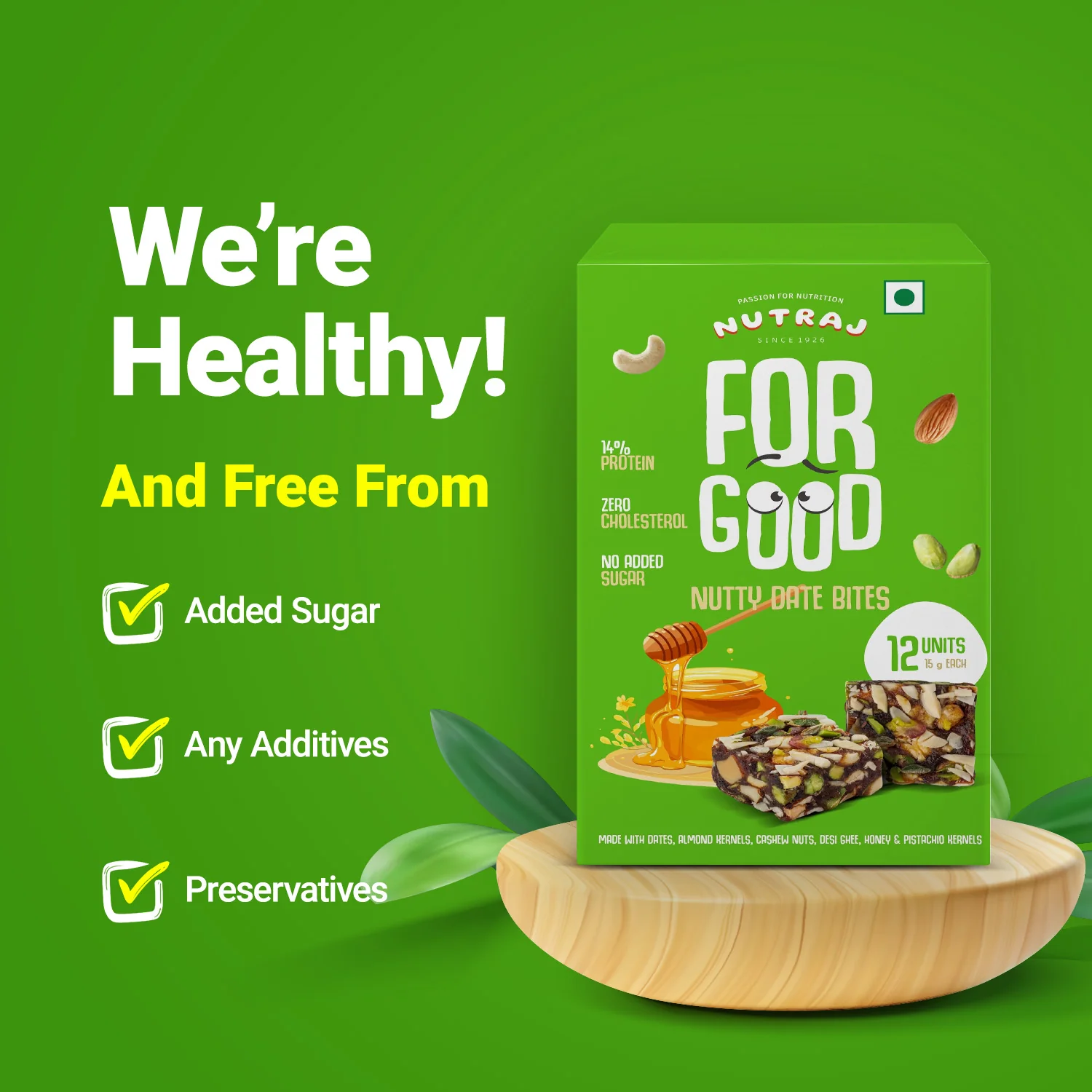 Nutraj For Good Nutty Date Bites 180g (15g x 12 Pieces) - Image 3