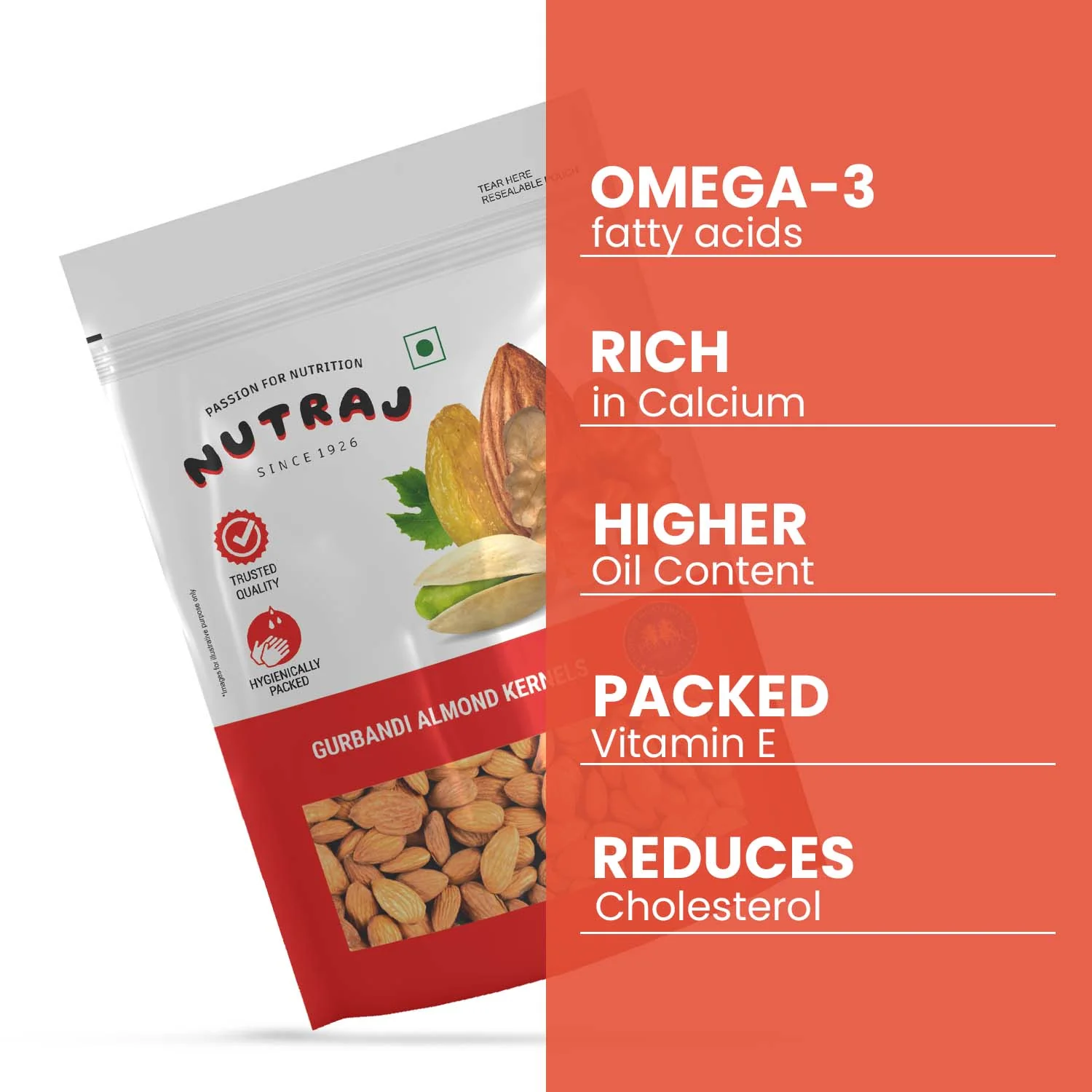 Nutraj Gurbandi Almond Kernels 250g - Image 3