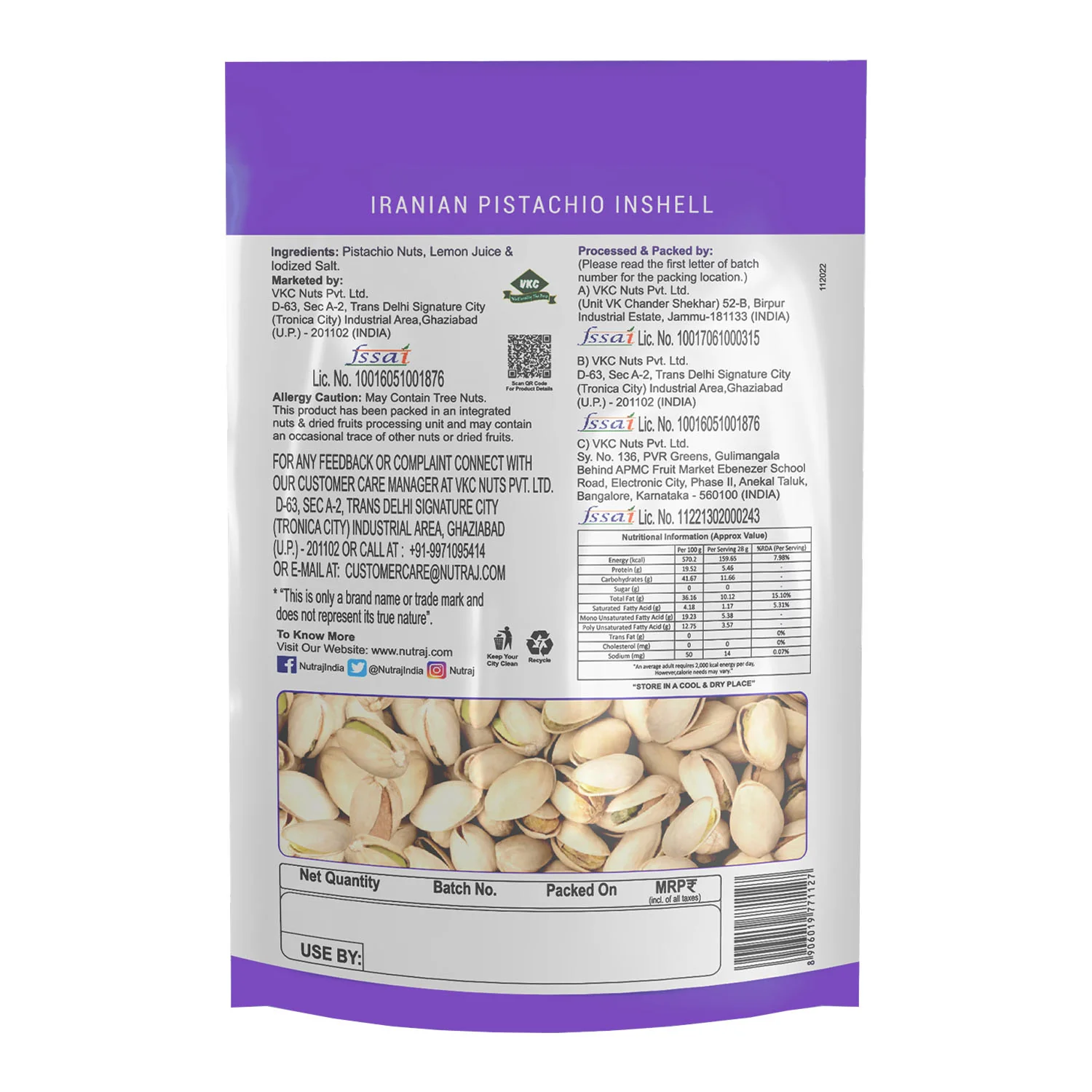 Nutraj Iranian Roasted & Salted Pistachios Inshell (Pista) 200gm - Image 3