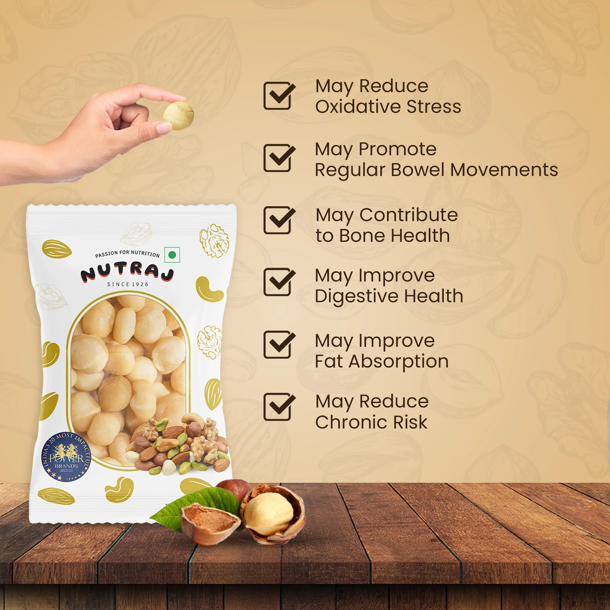Nutraj Macadamia Nuts 100gm - Image 5
