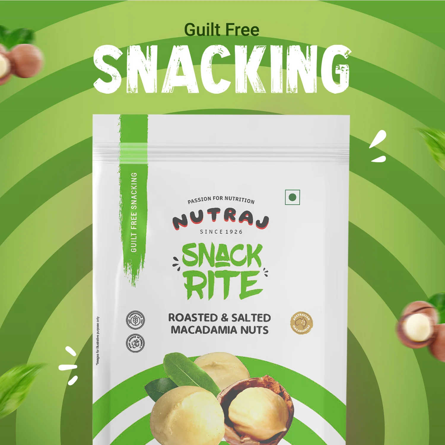 Nutraj Macadamia Roasted & Salted 100g Pouch - Image 3