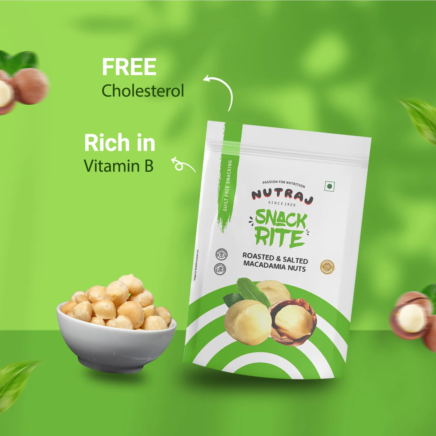 Nutraj Macadamia Roasted & Salted 100g Pouch - Image 4