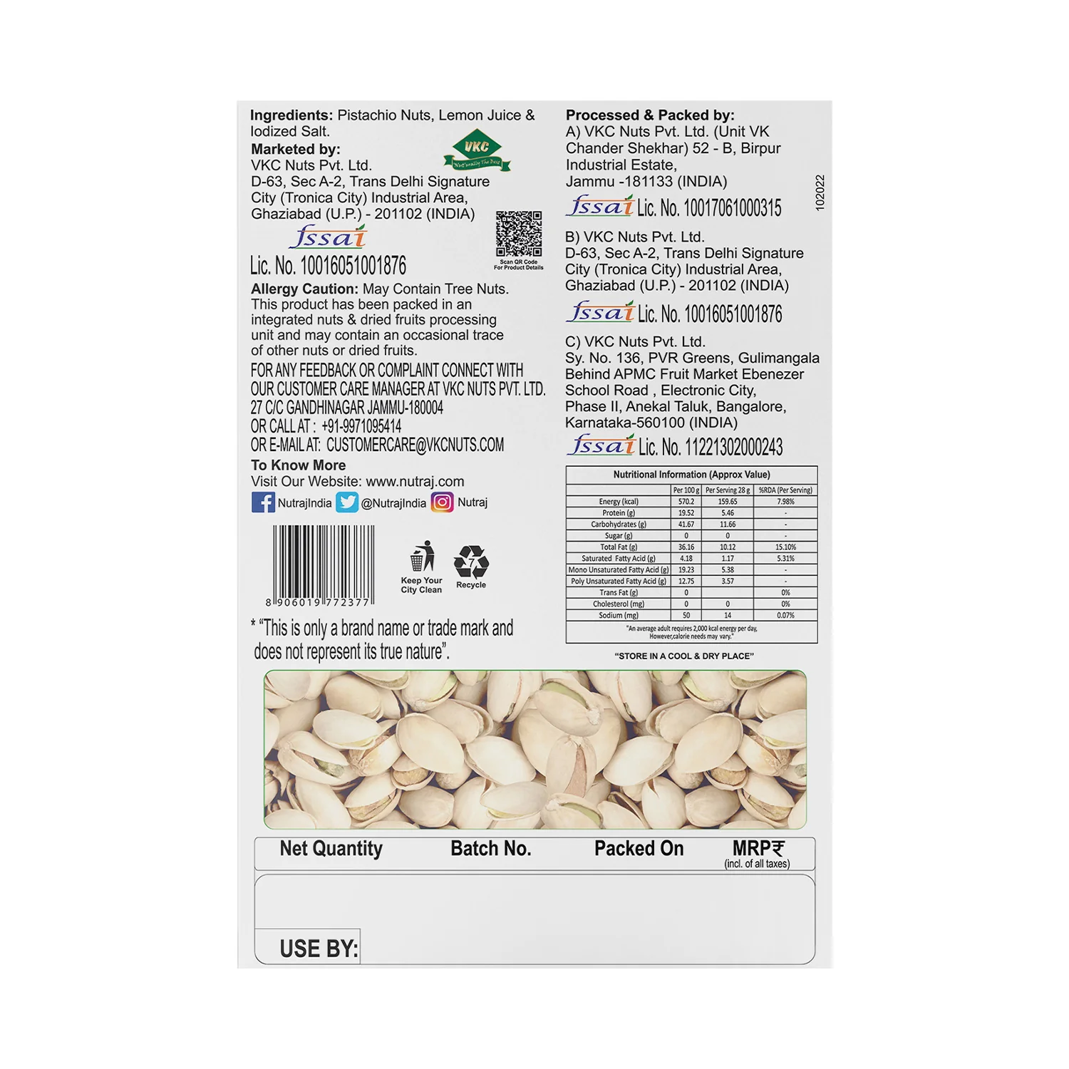 Nutraj Premium California Pistachio Roasted & Salted 200g - Image 3