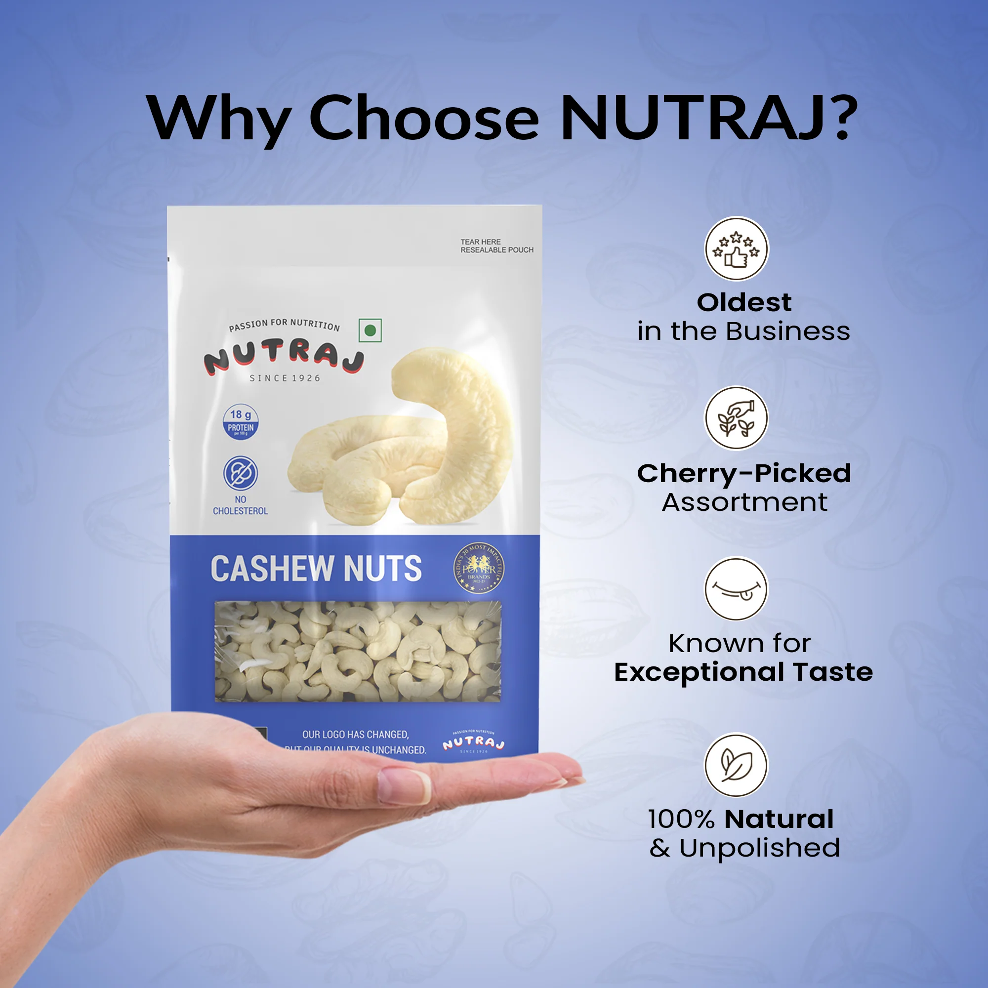 Nutraj Premium Cashew Nuts 200gm (W320) - Image 4