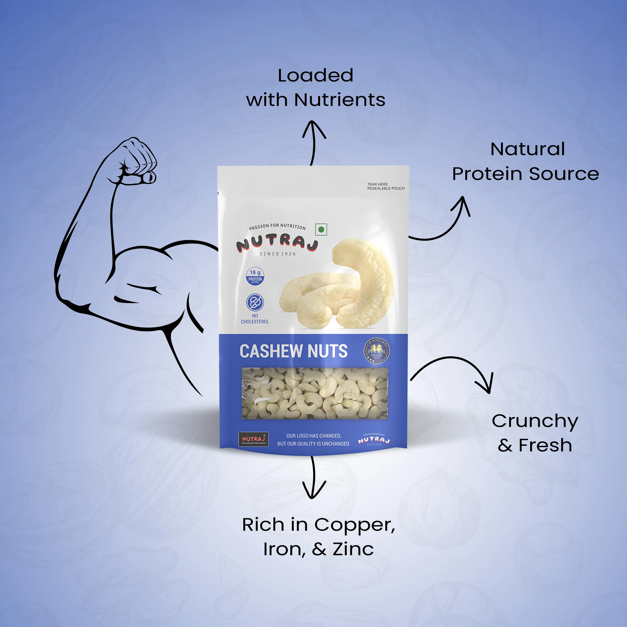 Nutraj Premium Cashew Nuts 200gm (W320) - Image 5