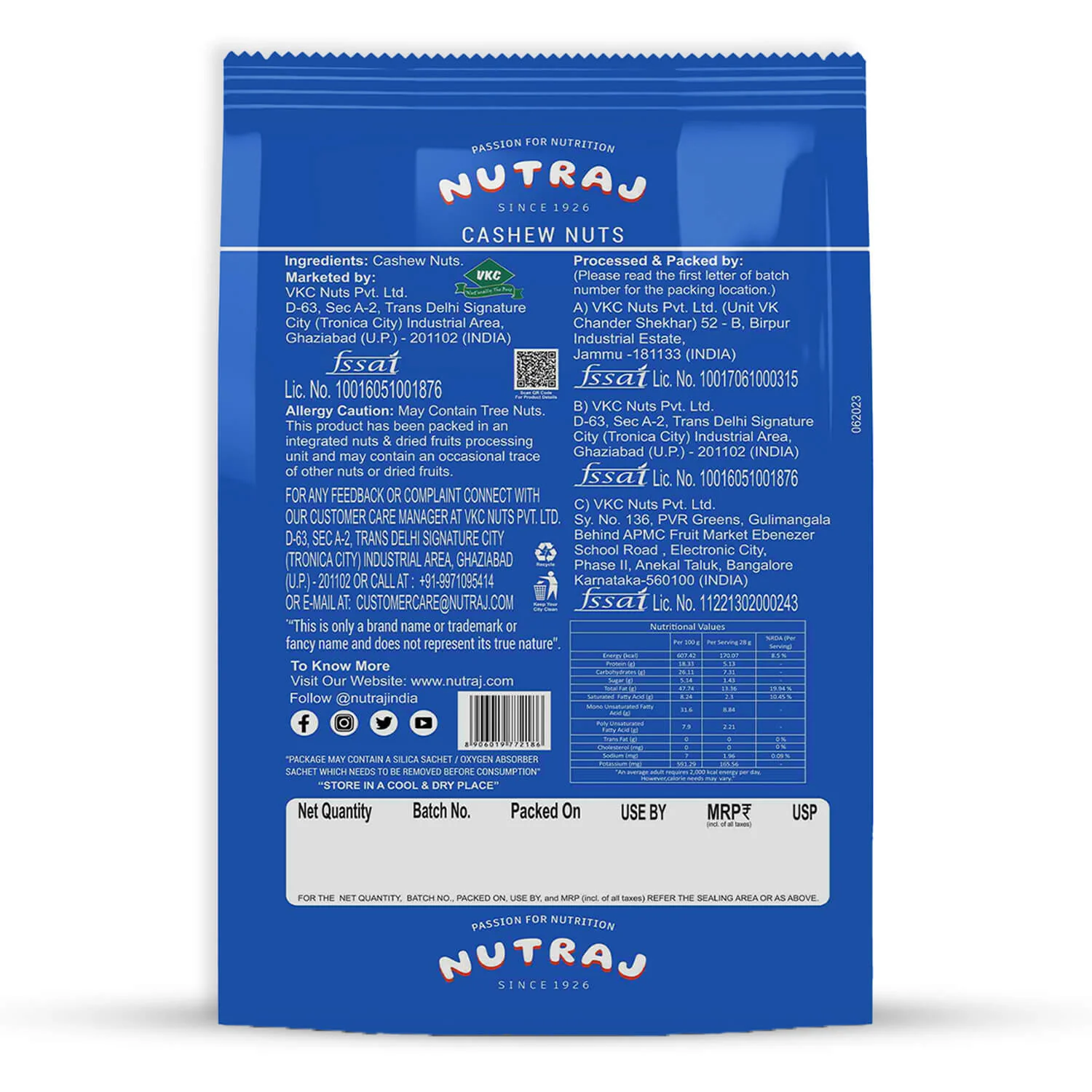 Nutraj Premium Cashew Nuts 500gm (W320) - Image 3