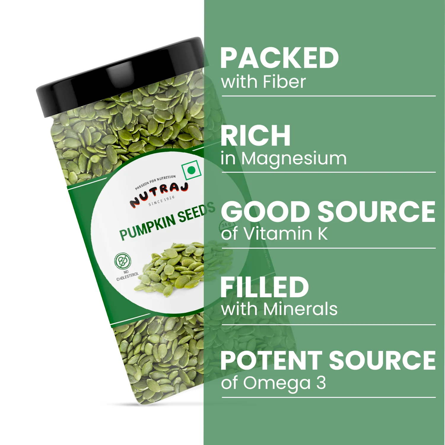 Nutraj Pumpkin seeds 500g Jar - Image 4