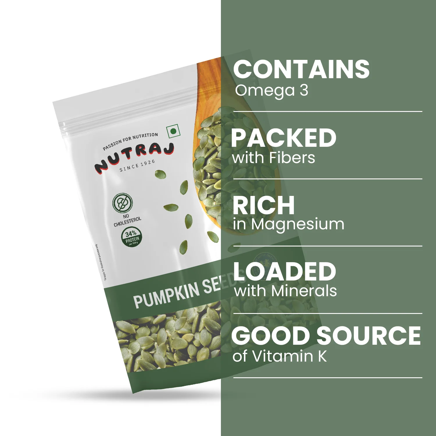 Nutraj Pumpkin Seeds (Kaddu Seeds) 400gm - Image 4