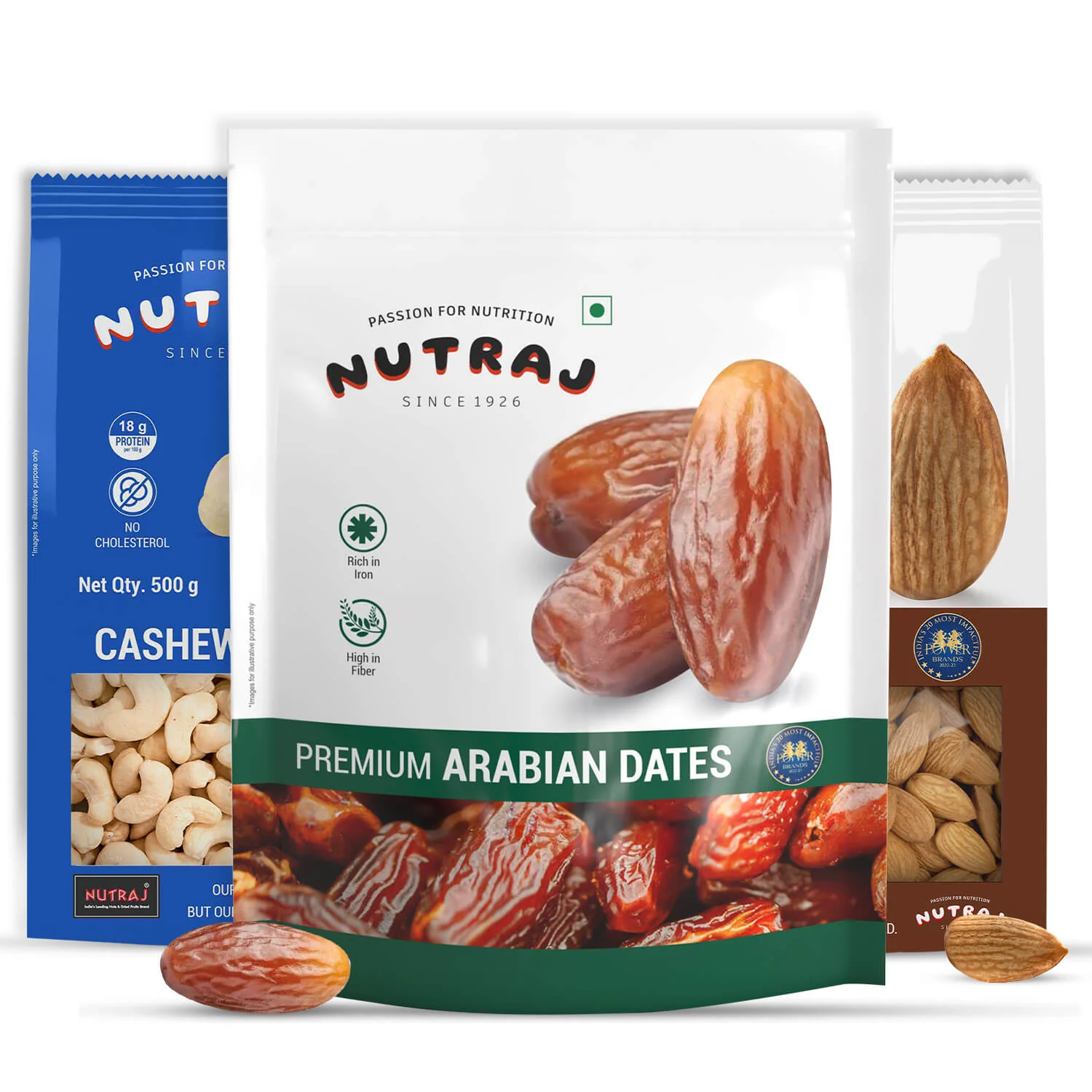 Nutraj Bliss Trio Combo 1.5kg (500g Almonds, 500g Cashews & 500g Arabian Dates)
