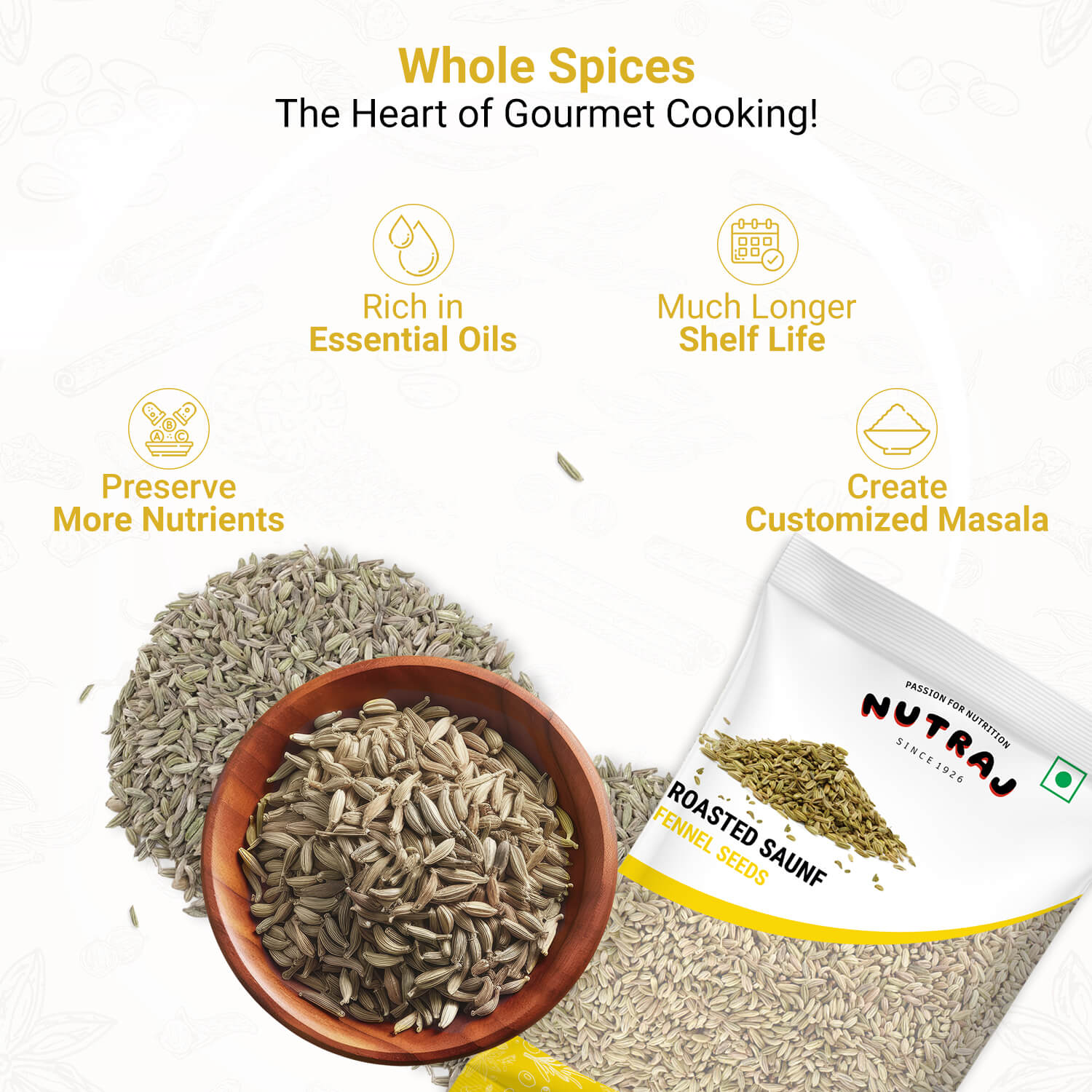 Nutraj Roasted Fennel Seeds (Roasted Saunf) 100gm - Image 5