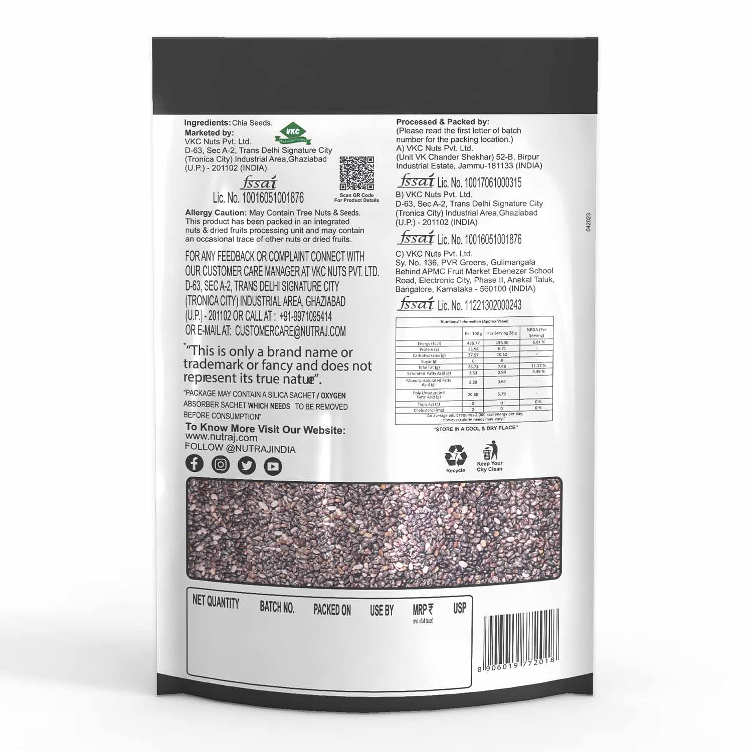 Nutraj Seeds 1kg Combo Pack - Chia Seeds, Sunflower Seeds, Flax Seeds, Pumpkin Seeds, Quinoa Seeds (Each 200g) - Image 5