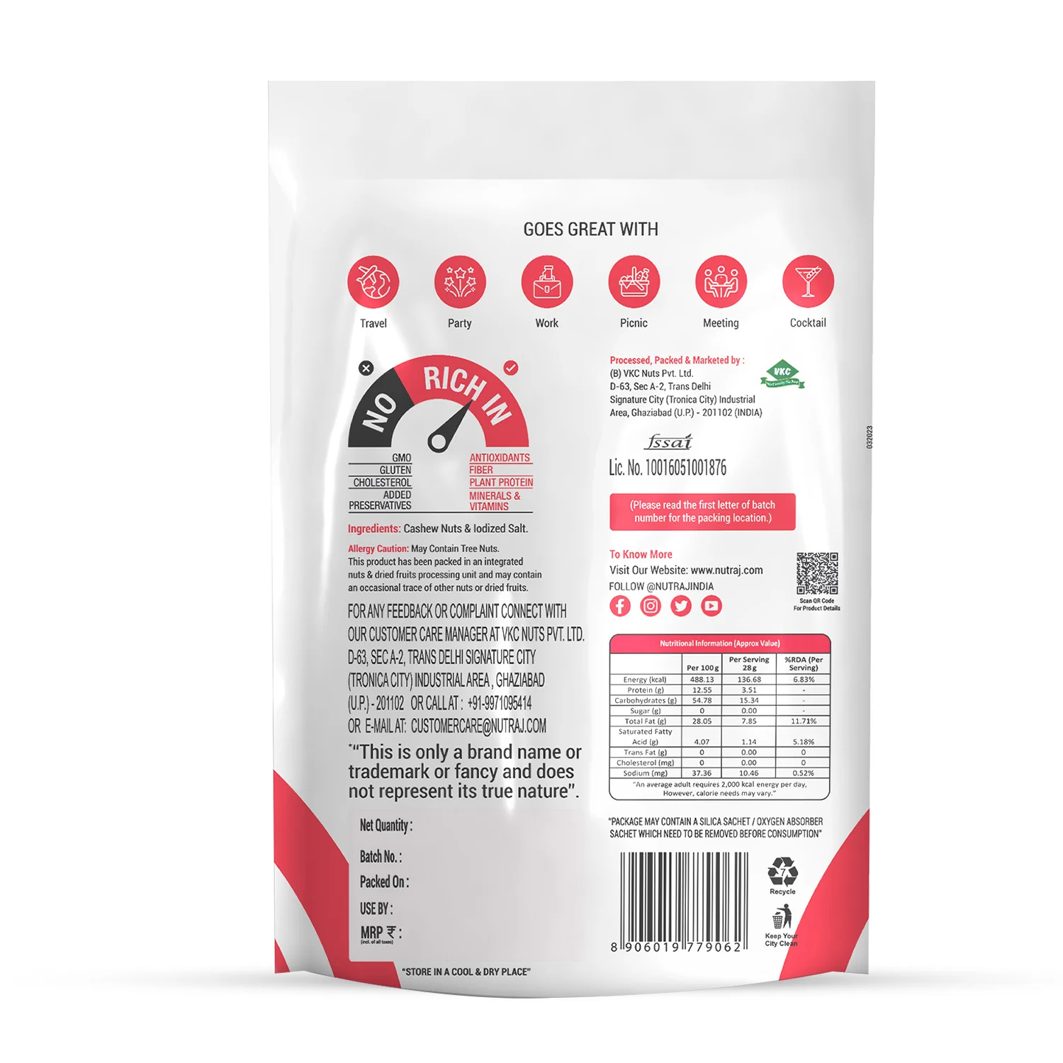 Nutraj Snackrite Roasted and Salted Cashew 150gm - Image 4